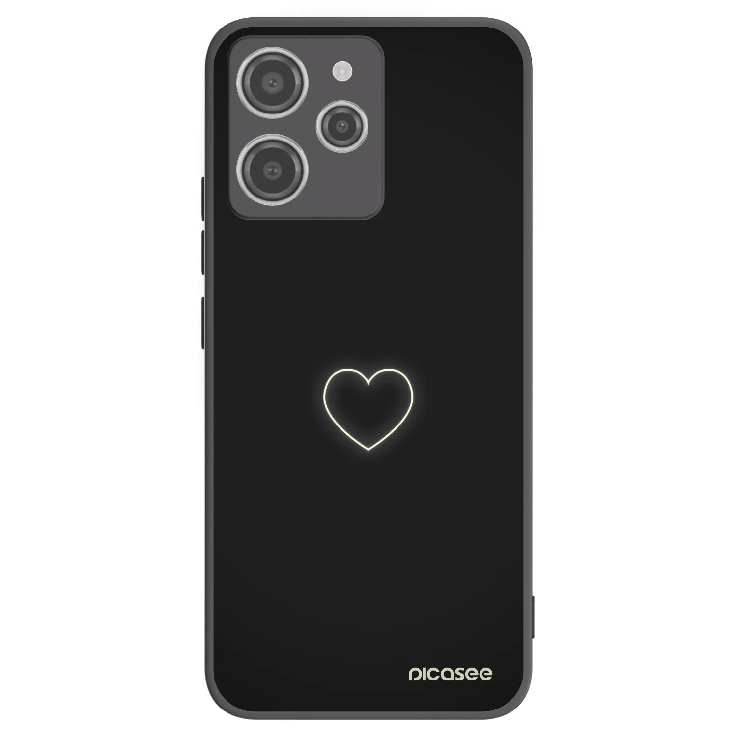 Picasee Μαύρη θήκη σιλικόνης για Xiaomi Redmi 12 4G - Heart