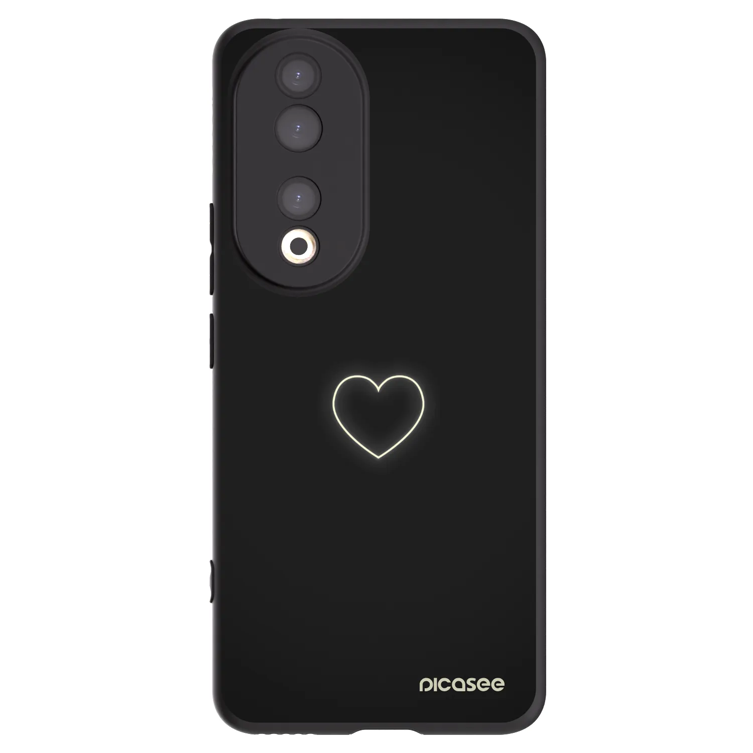 Picasee Μαύρη θήκη σιλικόνης για Honor 90 5G - Heart