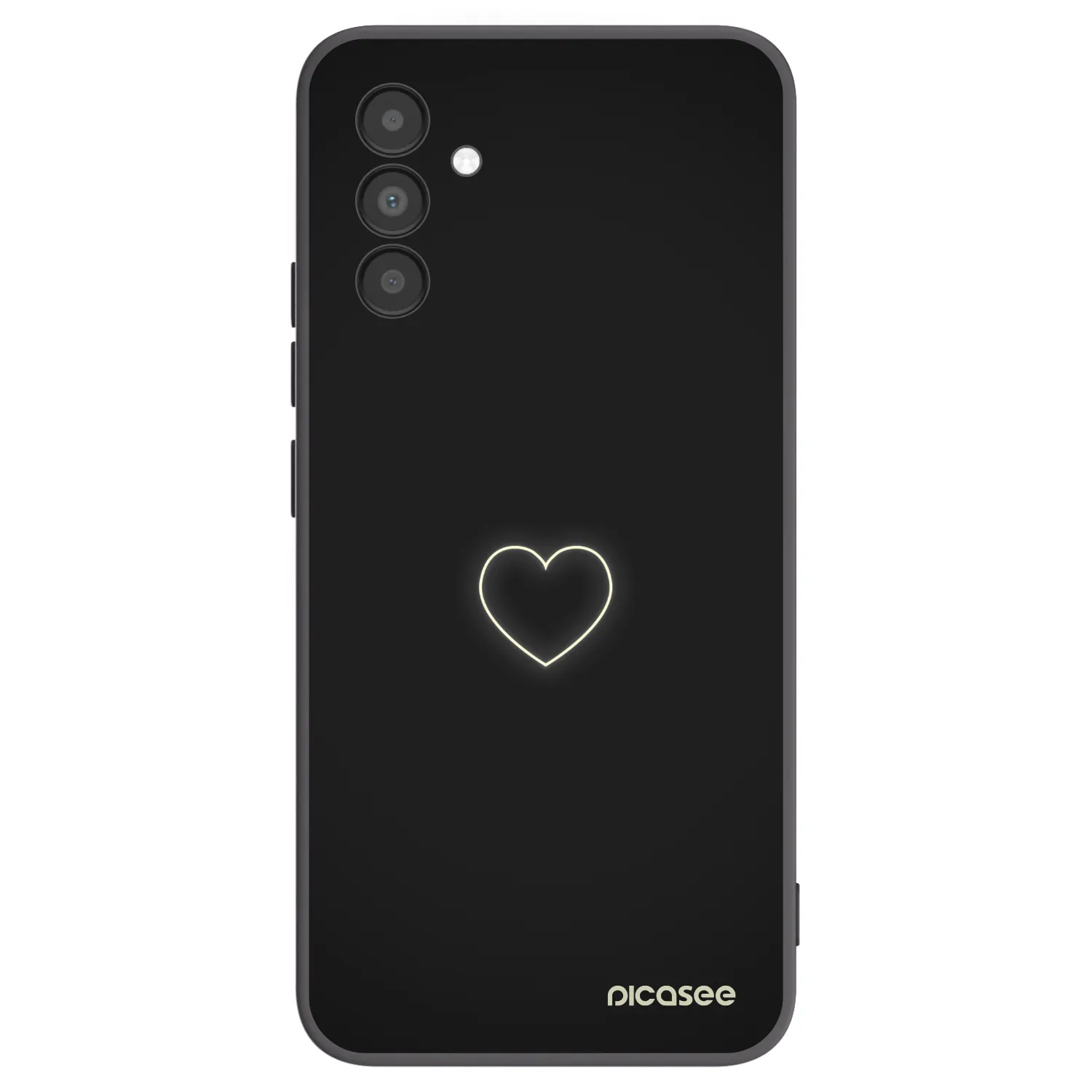 Picasee Μαύρη θήκη σιλικόνης για Samsung Galaxy A04s A047F - Heart