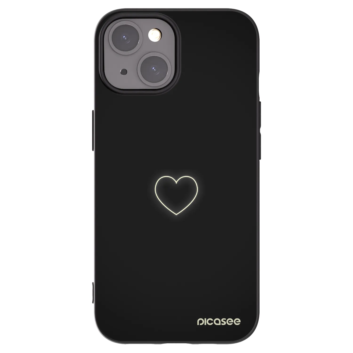 Picasee Μαύρη θήκη σιλικόνης για Apple iPhone 15 - Heart