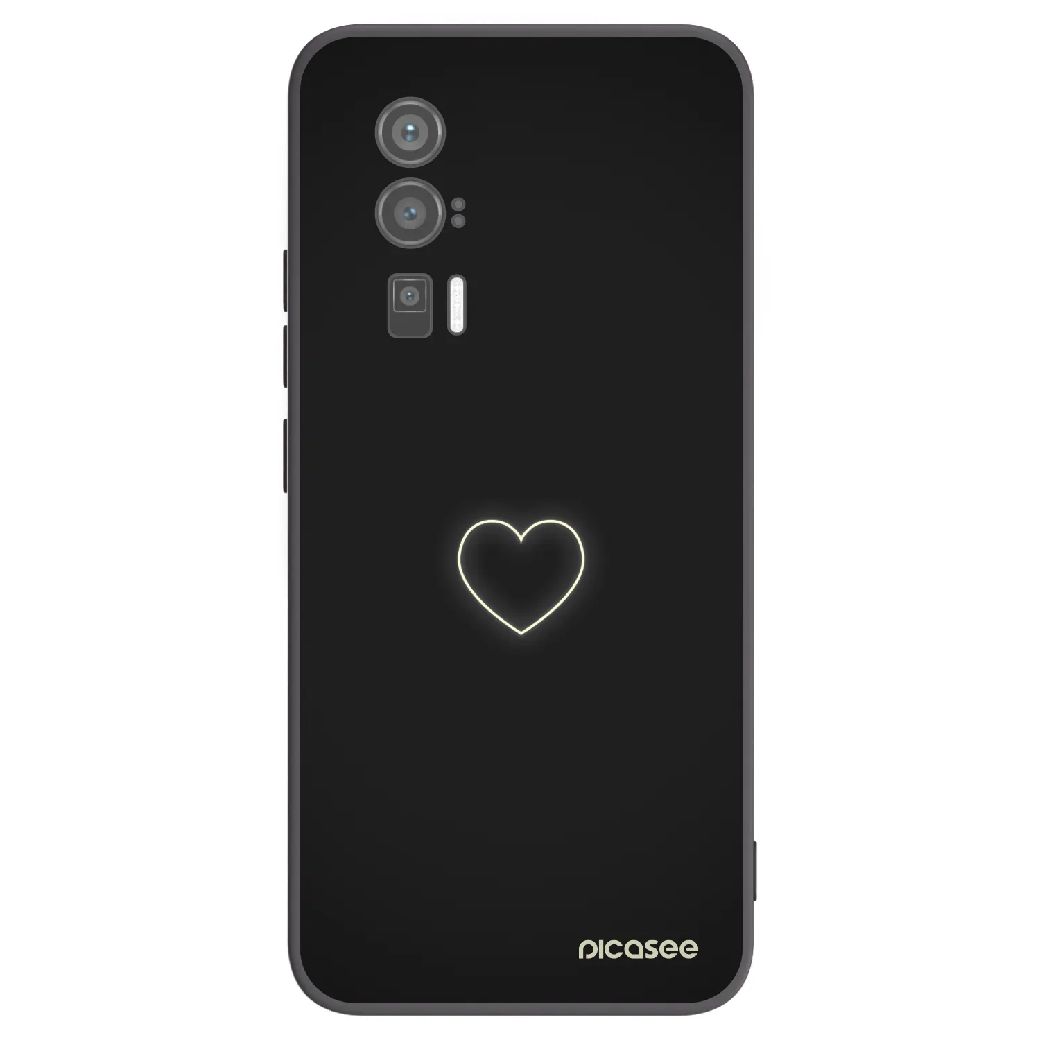Picasee Μαύρη θήκη σιλικόνης για Xiaomi Poco F5 Pro 5G - Heart