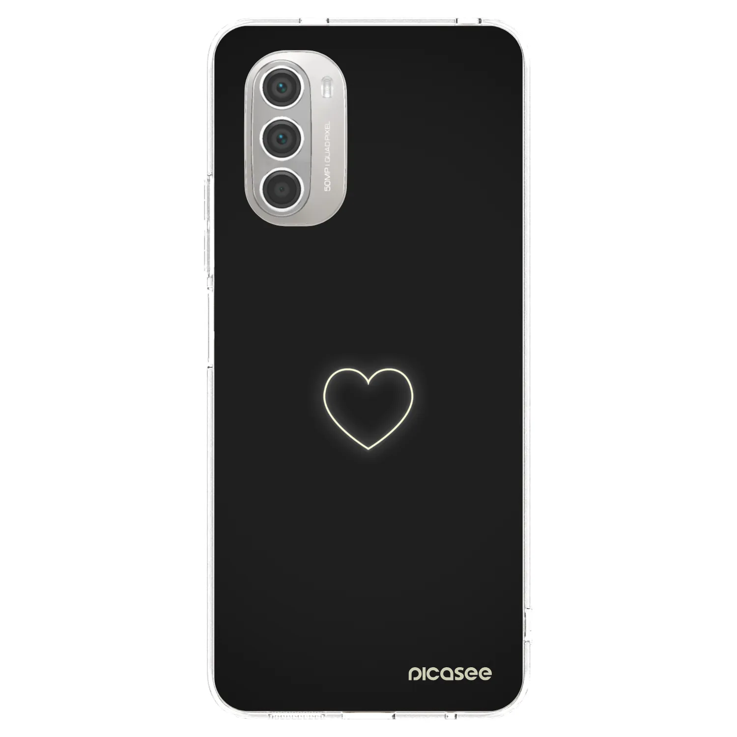 Picasee διαφανής θήκη σιλικόνης Motorola Moto G51 - Heart
