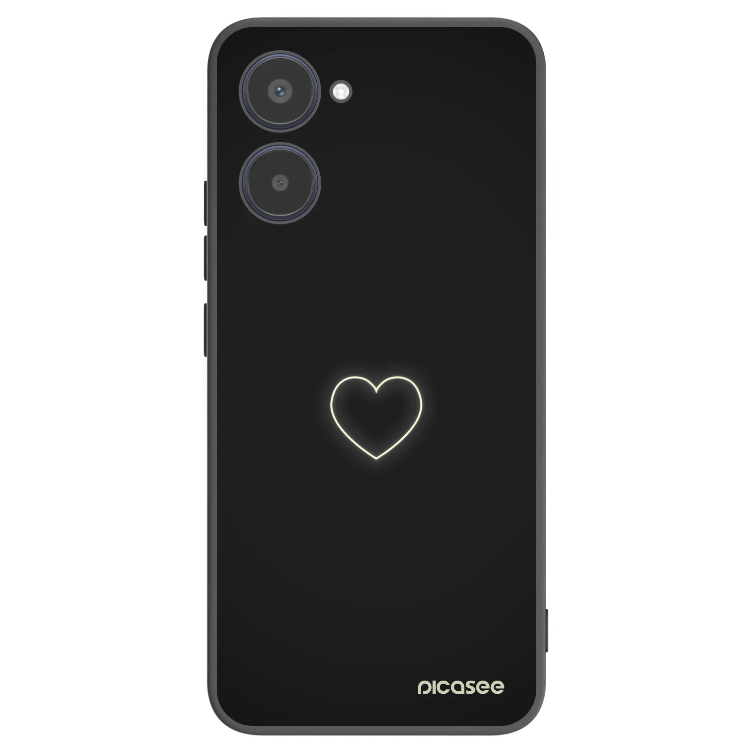 Picasee Μαύρη θήκη σιλικόνης για Realme 10 4G - Heart