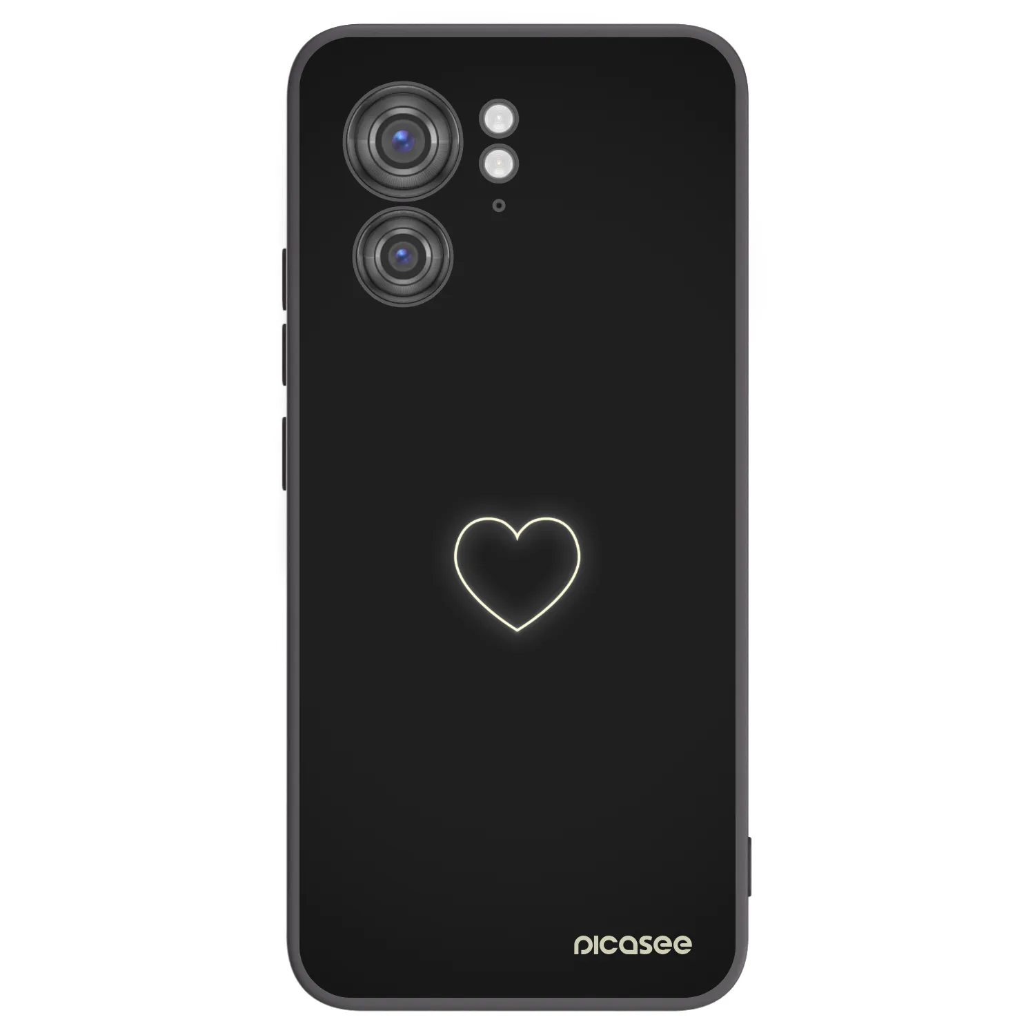 Picasee Μαύρη θήκη σιλικόνης για Motorola Edge 40 - Heart