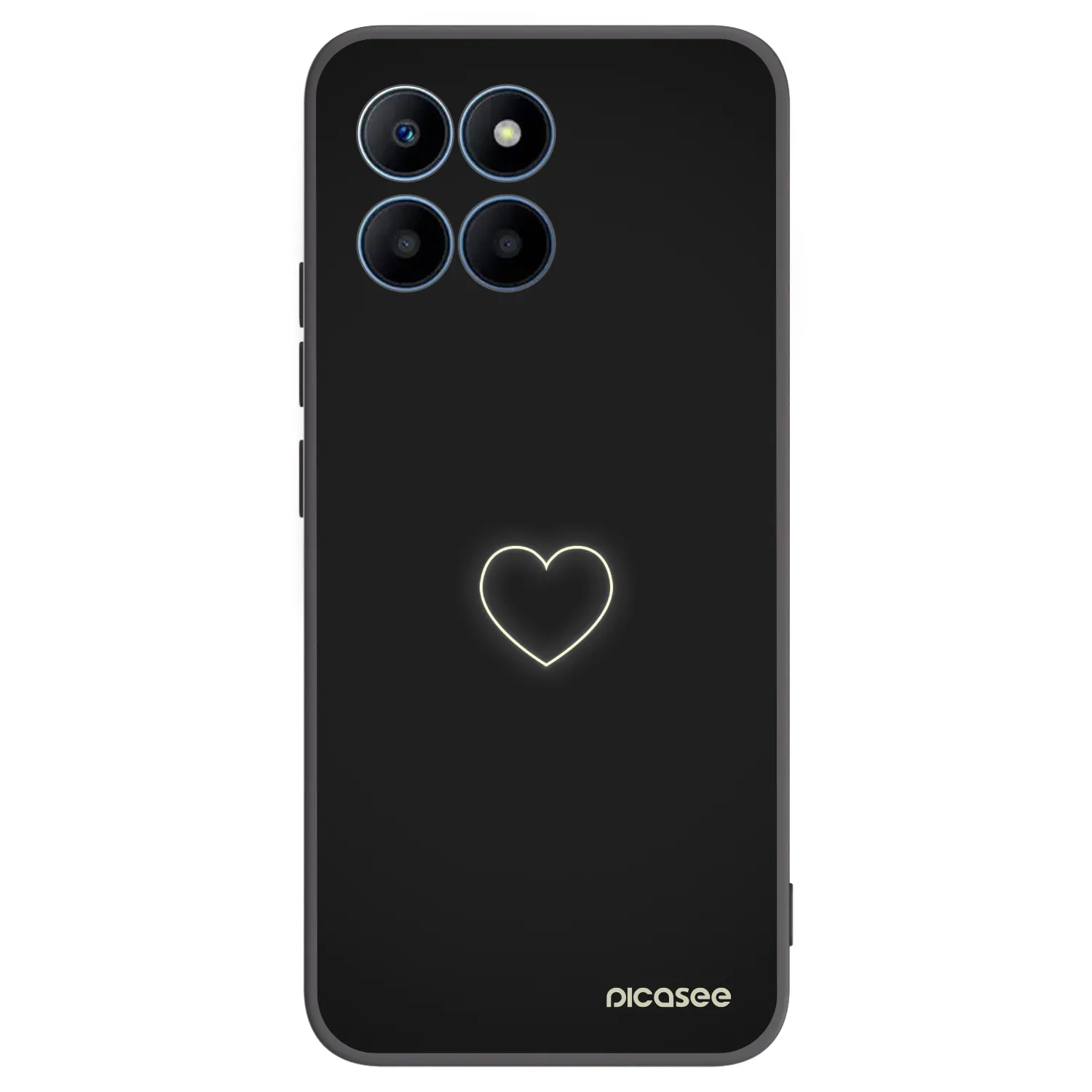 Picasee Μαύρη θήκη σιλικόνης για Honor 70 Lite - Heart