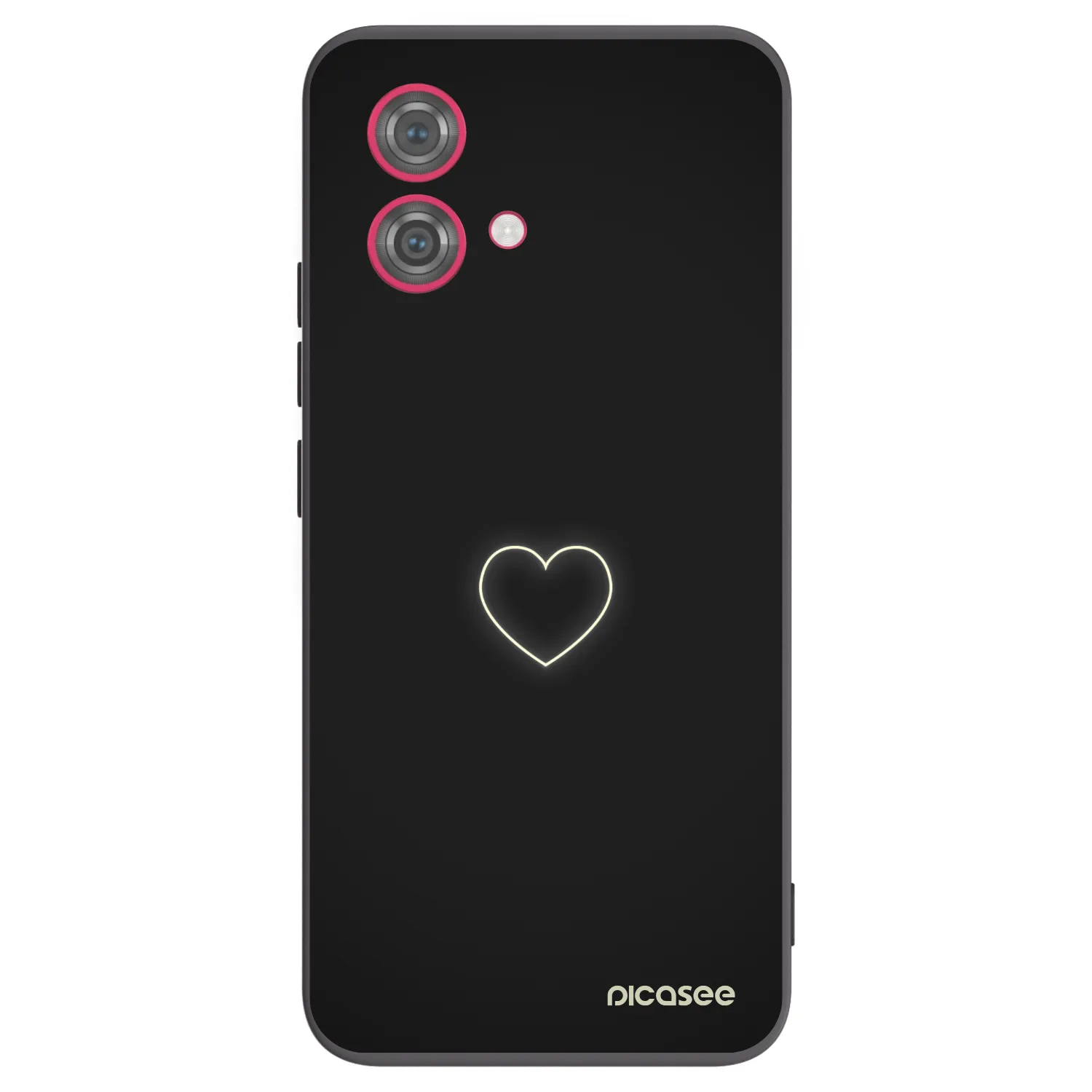 Picasee Μαύρη θήκη σιλικόνης για Motorola Moto G84 5G - Heart