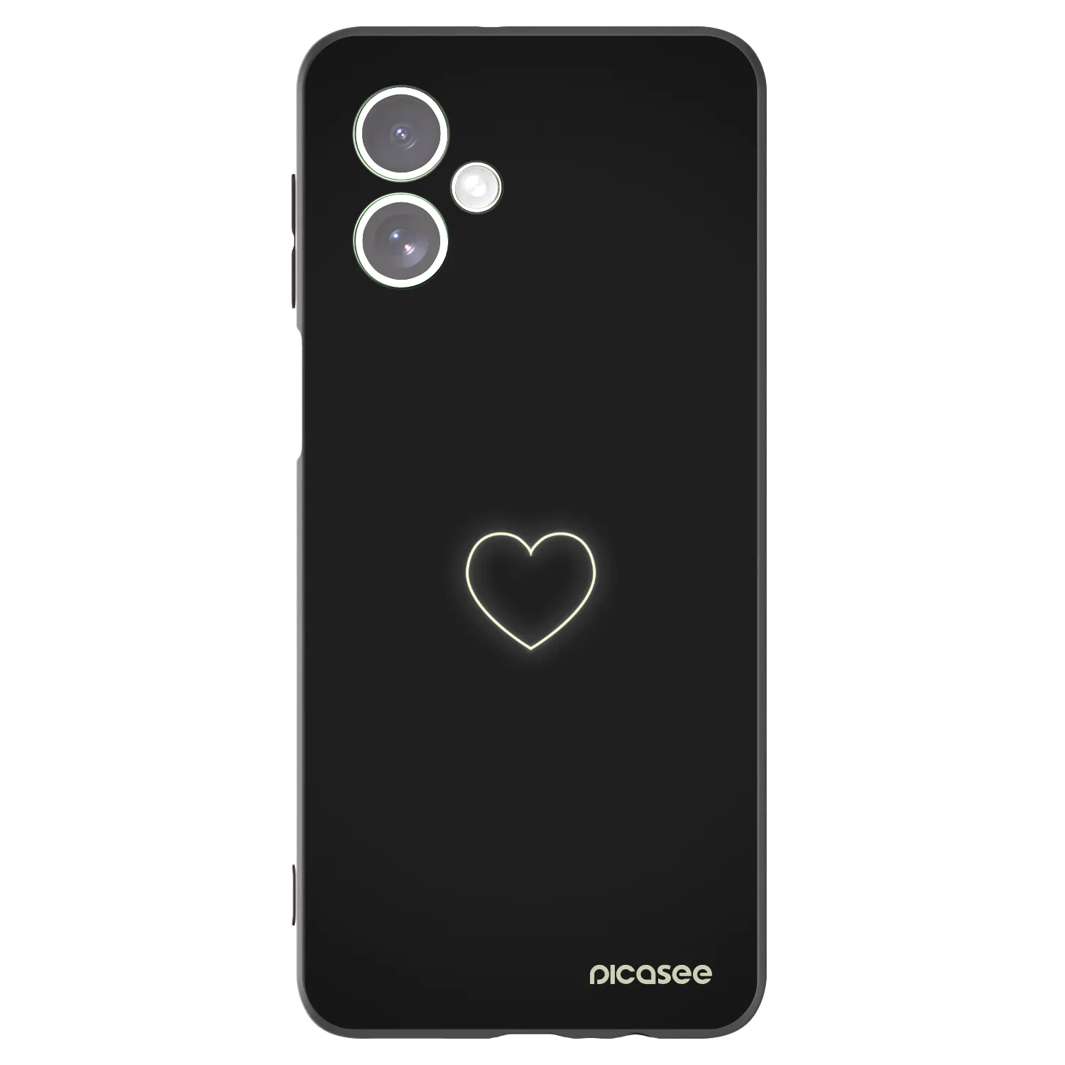 Picasee Μαύρη θήκη σιλικόνης για Motorola Moto G54 5G - Heart