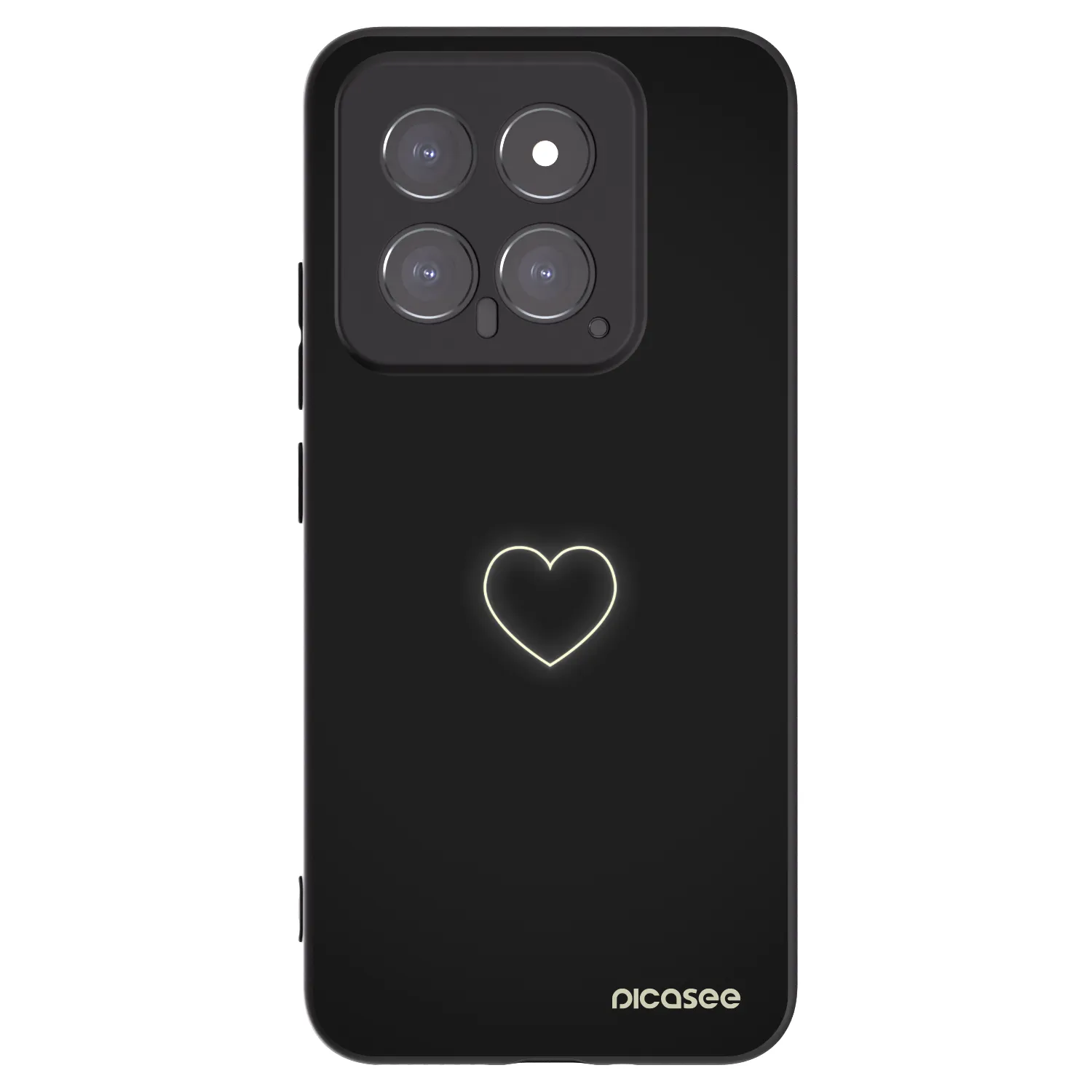 Picasee Μαύρη θήκη σιλικόνης για Xiaomi 14 - Heart