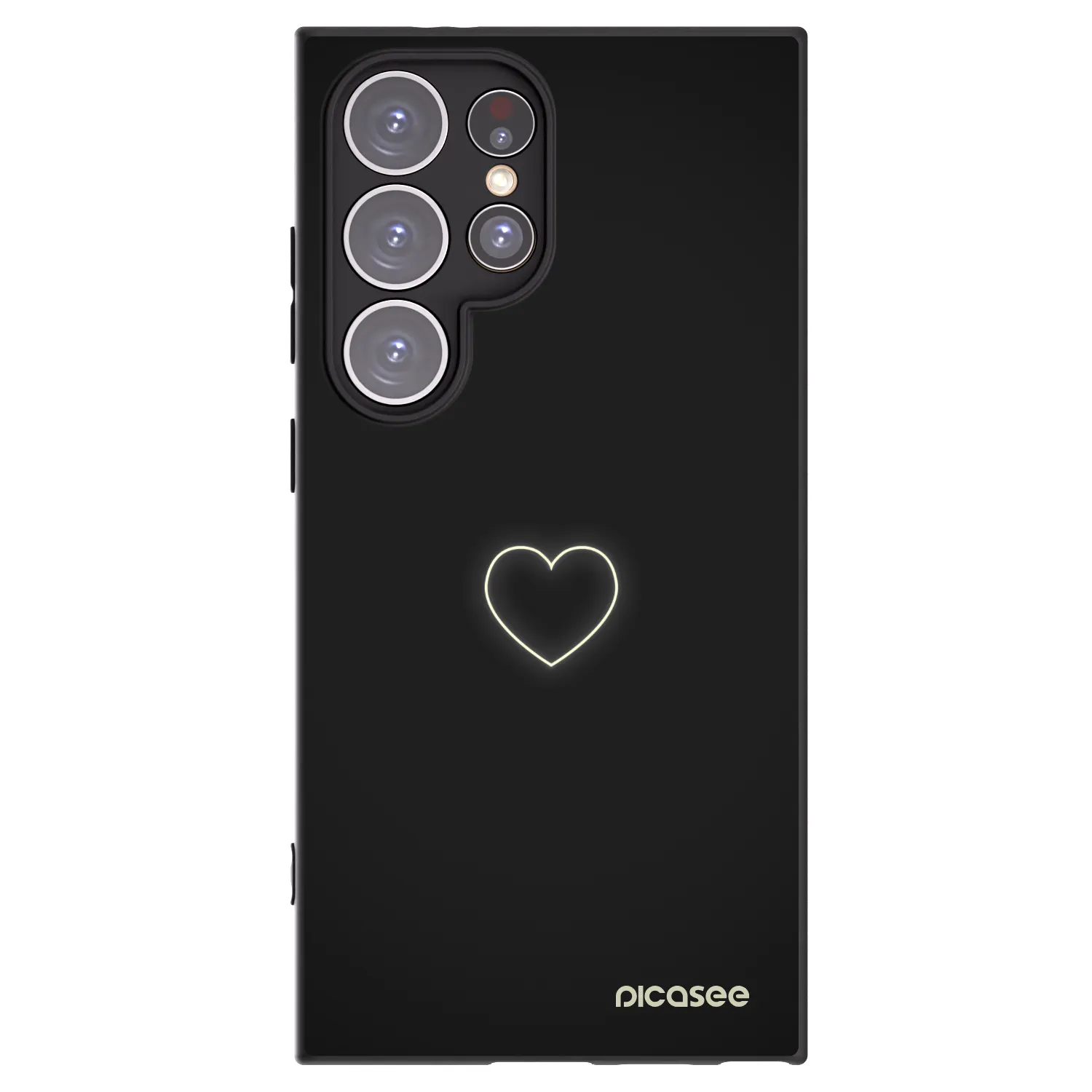 Picasee Μαύρη θήκη σιλικόνης για Samsung Galaxy S24 Ultra S928B 5G - Heart