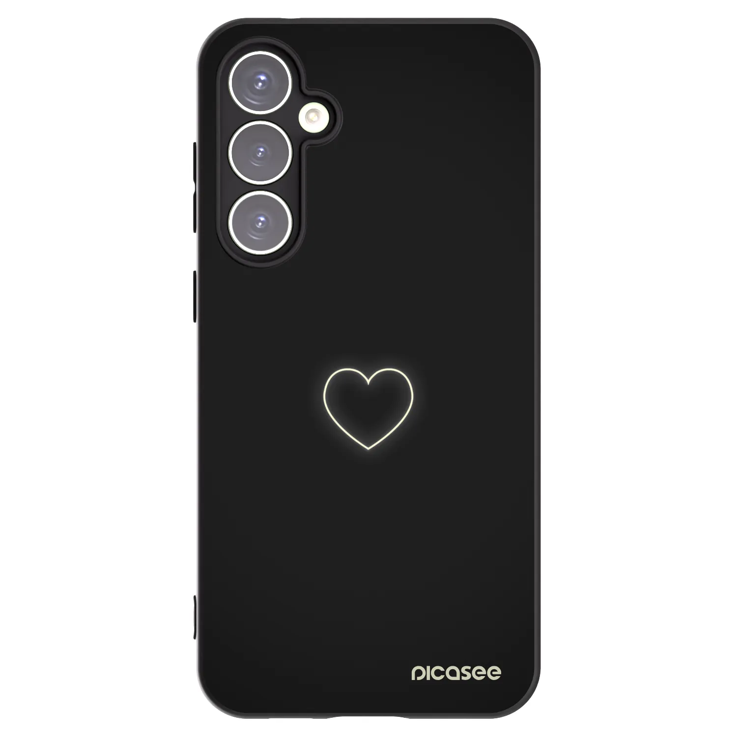 Picasee Μαύρη θήκη σιλικόνης για Samsung Galaxy S23 FE S711B - Heart