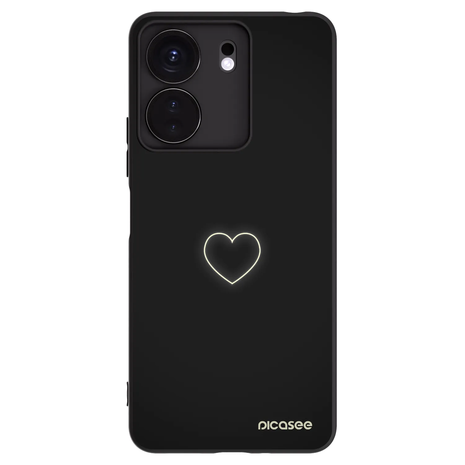 Picasee Μαύρη θήκη σιλικόνης για Xiaomi Redmi 13C 4G - Heart