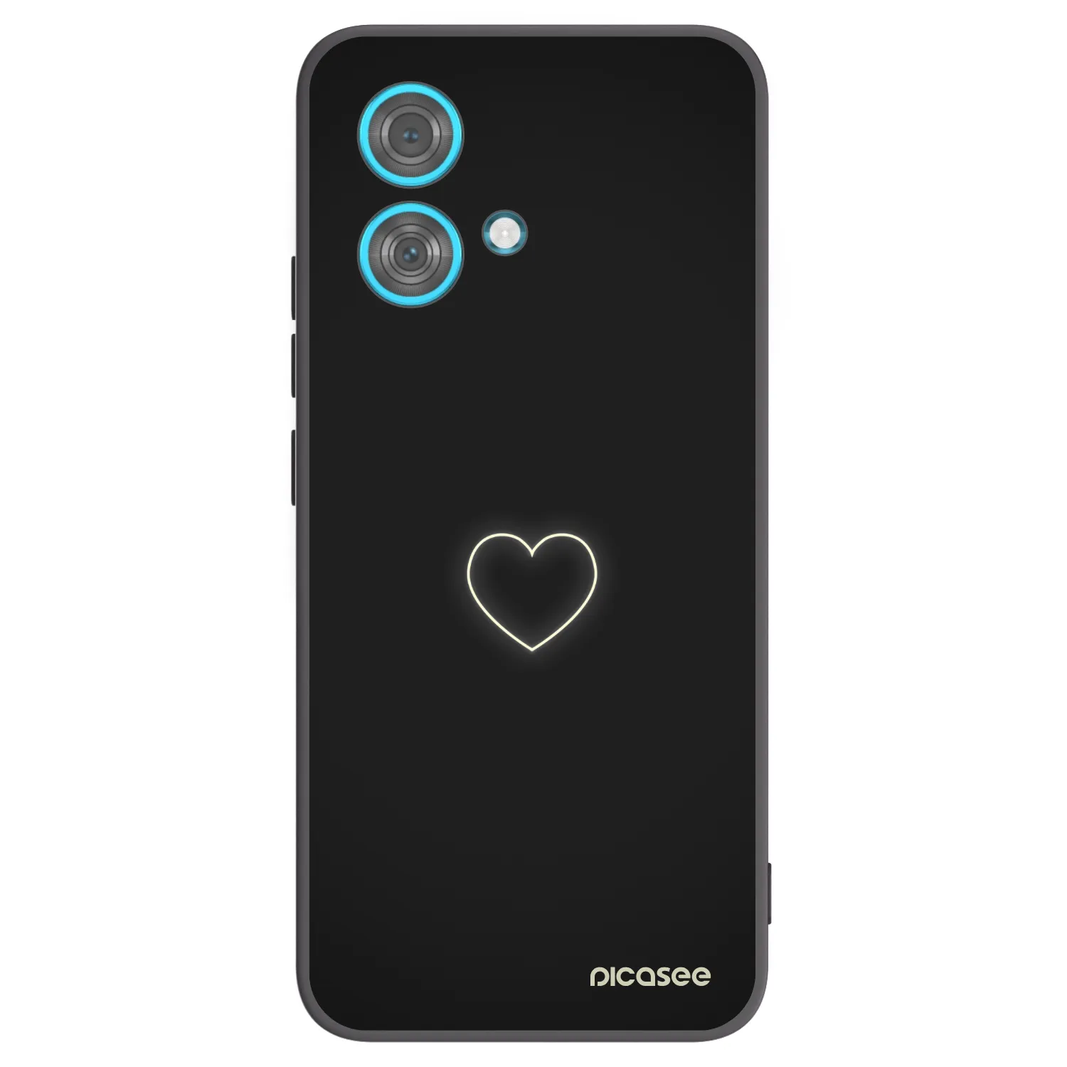 Picasee Μαύρη θήκη σιλικόνης για Motorola Edge 40 Neo - Heart