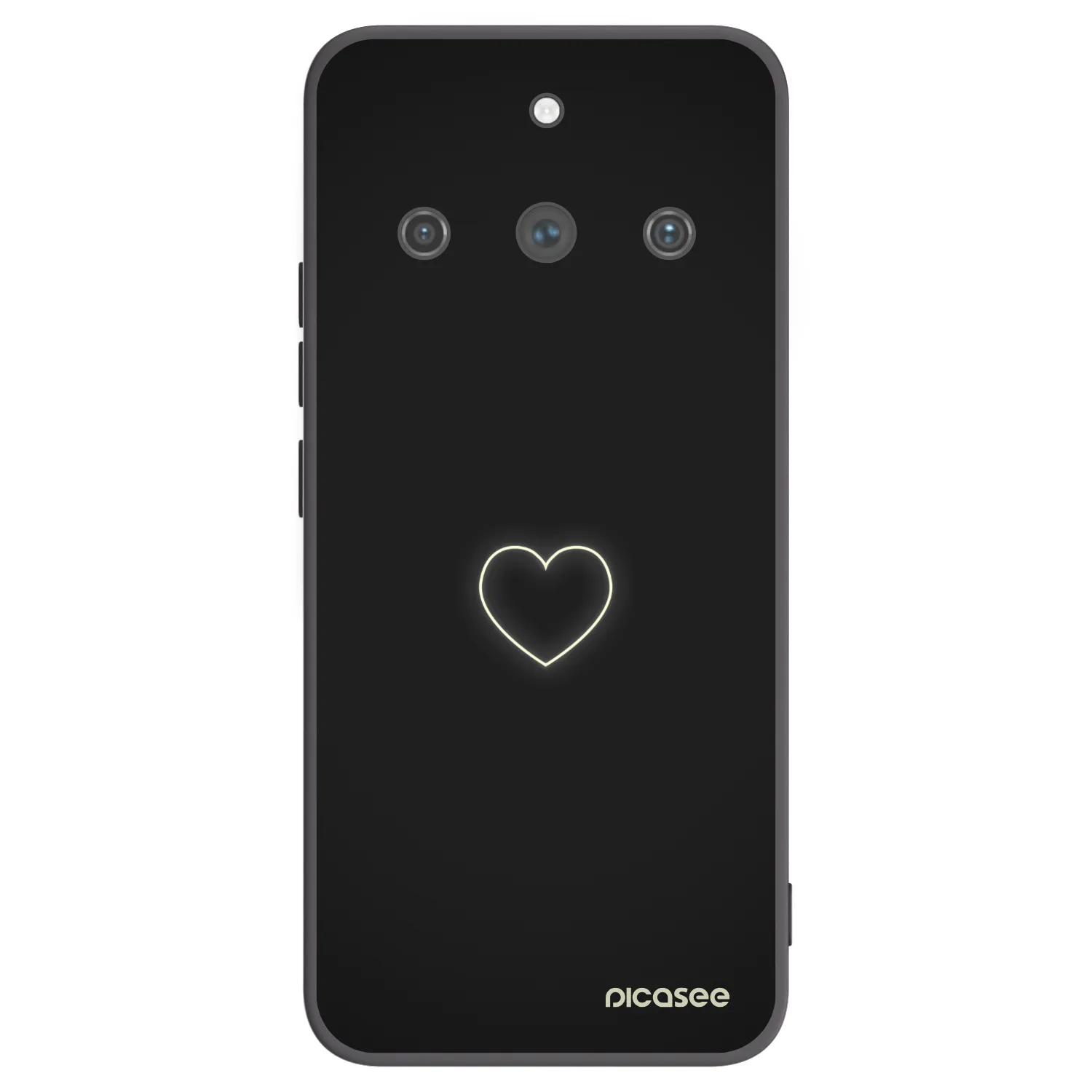 Picasee Μαύρη θήκη σιλικόνης για Realme 11 Pro+ - Heart