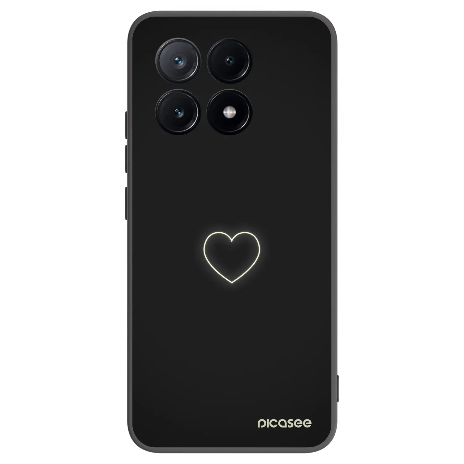Picasee Μαύρη θήκη σιλικόνης για Xiaomi Poco X6 Pro - Heart