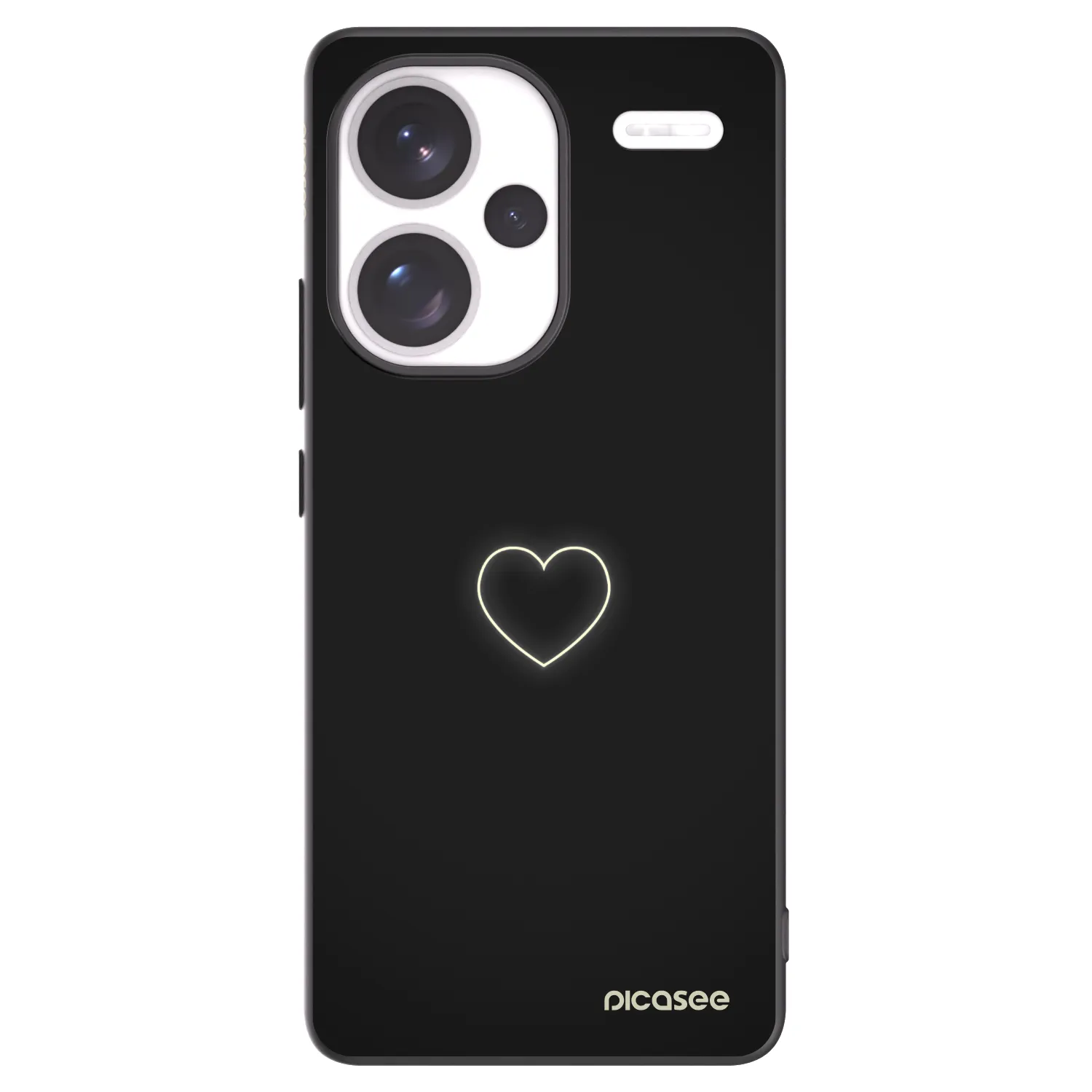 Picasee Μαύρη θήκη σιλικόνης για Xiaomi Redmi Note 13 Pro+ 5G - Heart