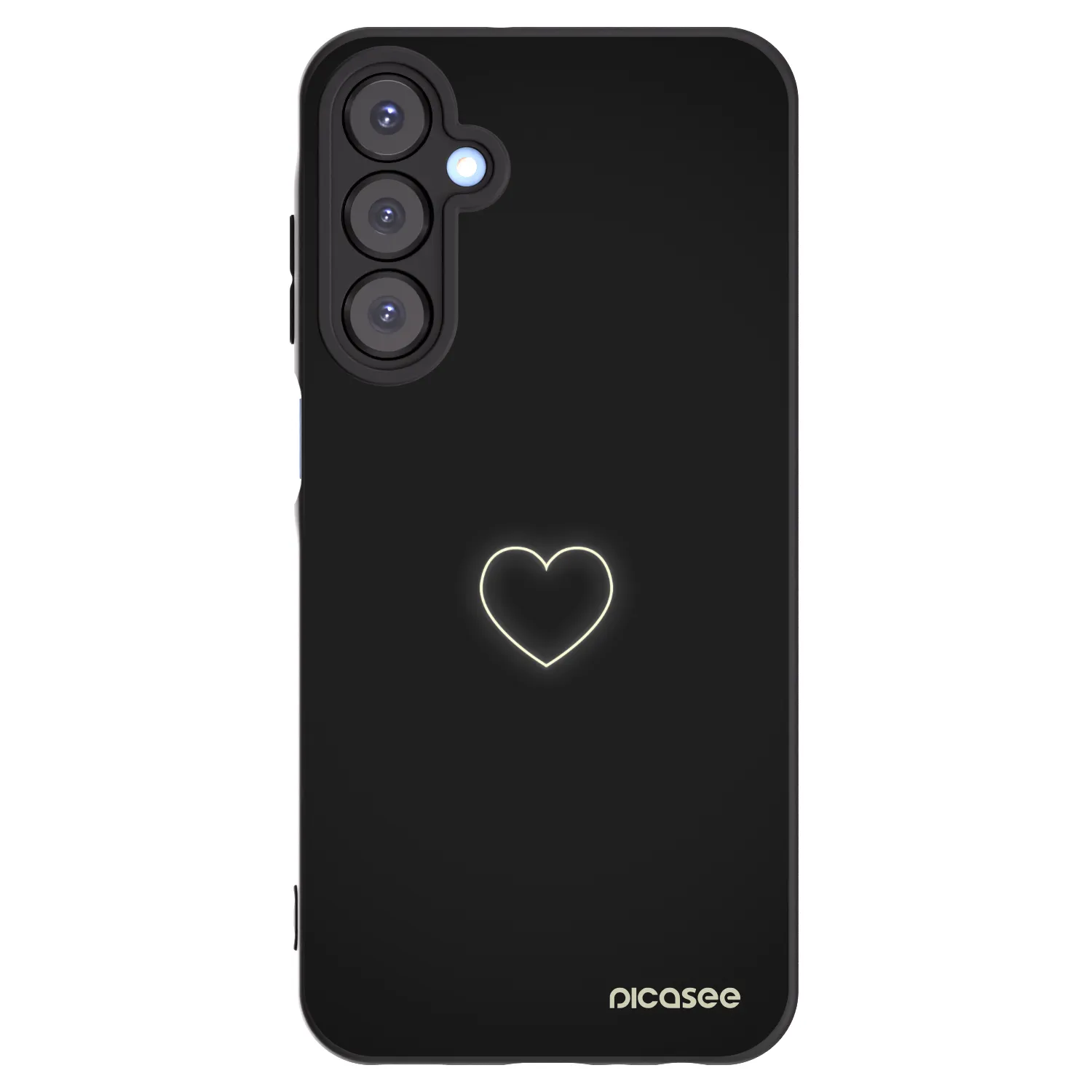 Picasee Μαύρη θήκη σιλικόνης για Samsung Galaxy A25 A256B 5G - Heart