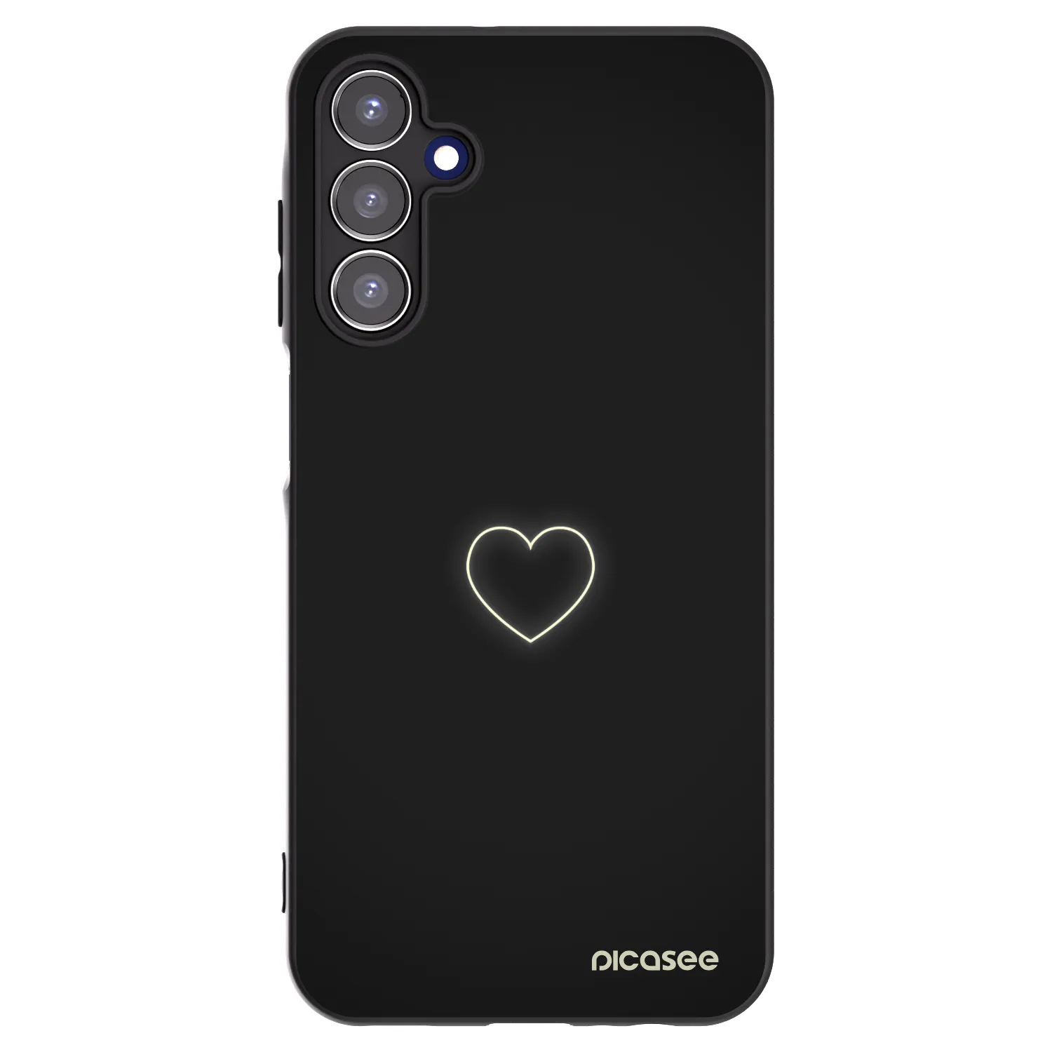 Picasee Μαύρη θήκη σιλικόνης για Samsung Galaxy A15 A156B 5G - Heart