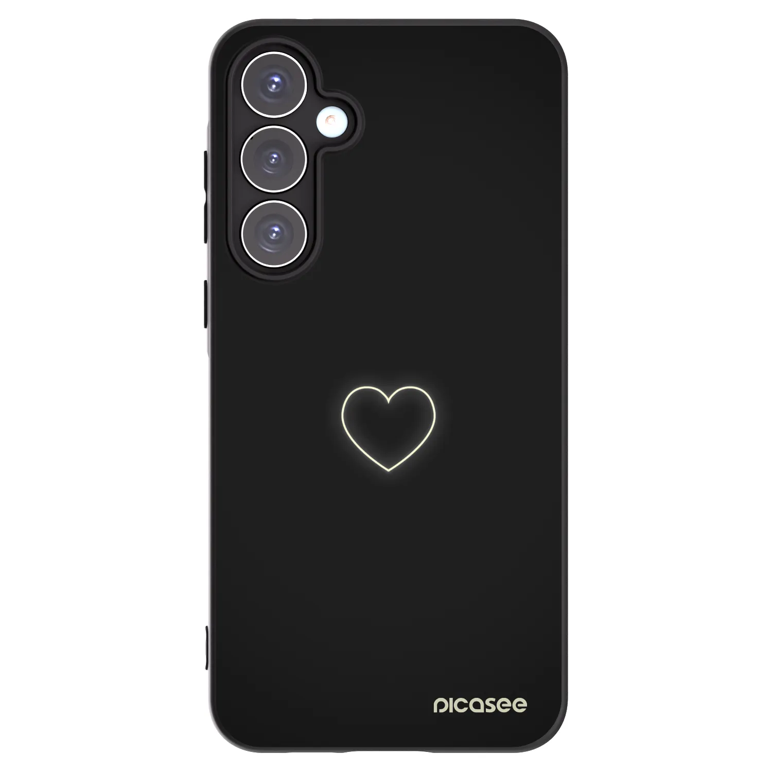 Picasee Μαύρη θήκη σιλικόνης για Samsung Galaxy A55 5G A556B - Heart