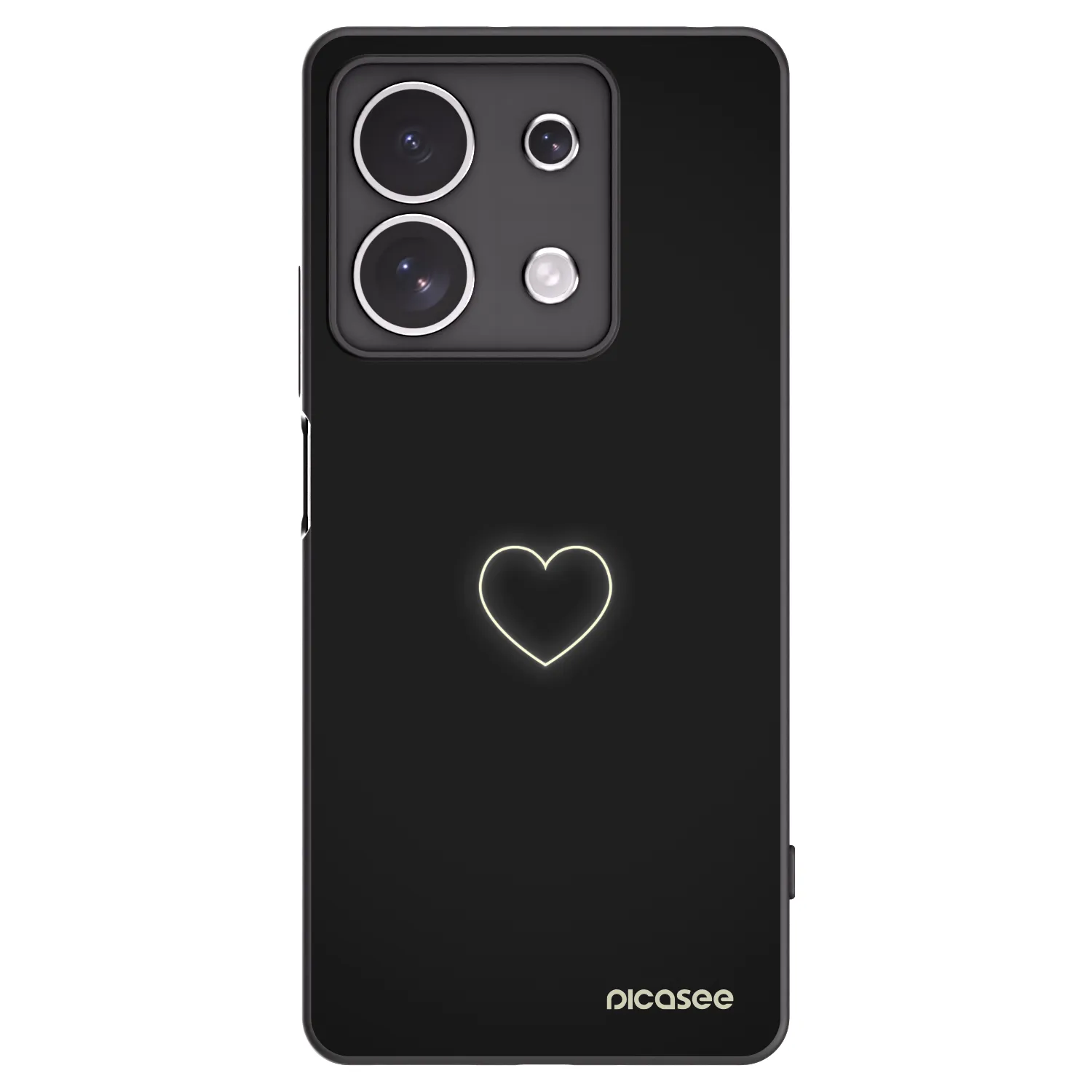 Picasee Μαύρη θήκη σιλικόνης για Xiaomi Redmi Note 13 4G - Heart