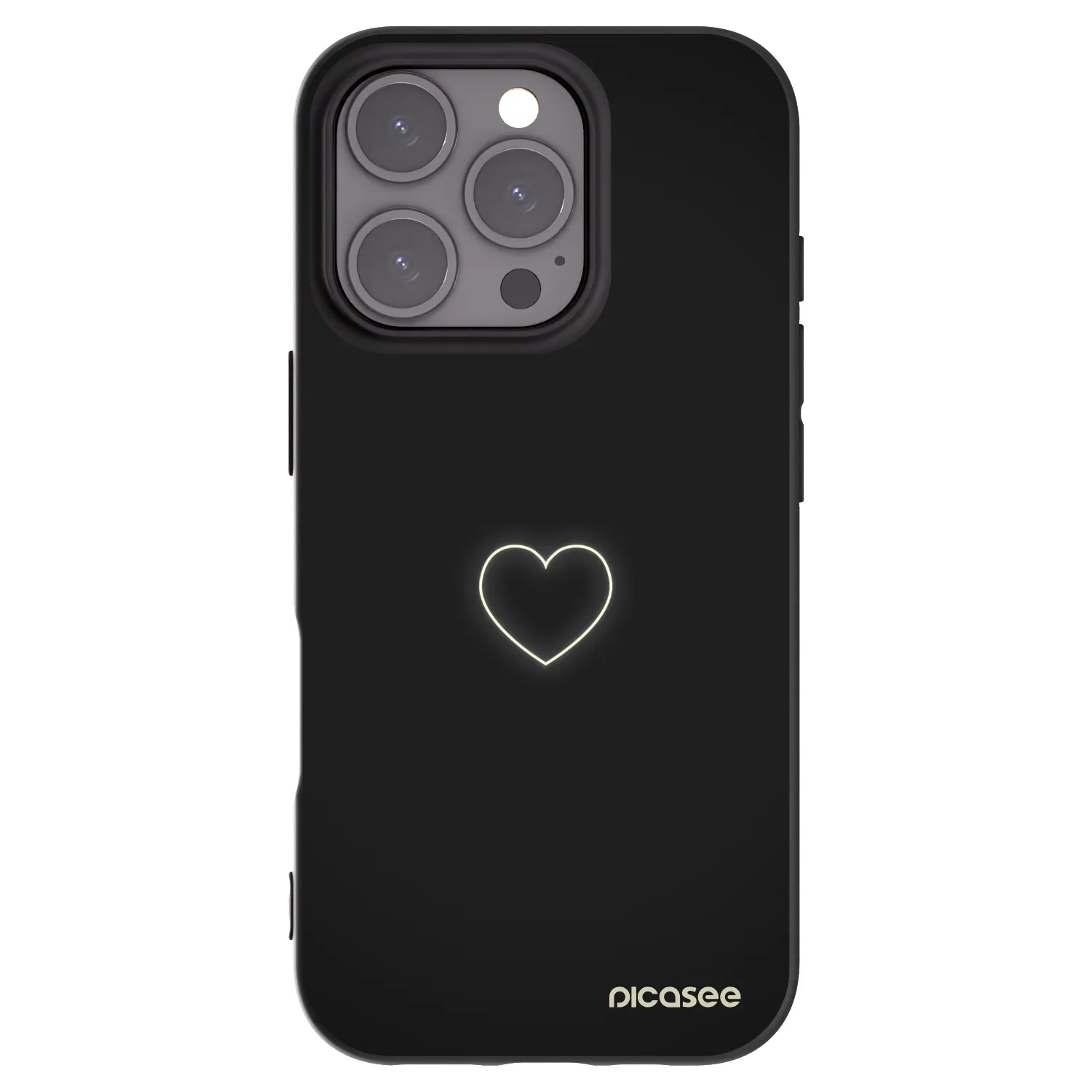 Picasee Μαύρη θήκη σιλικόνης για Apple iPhone 16 Pro - Heart
