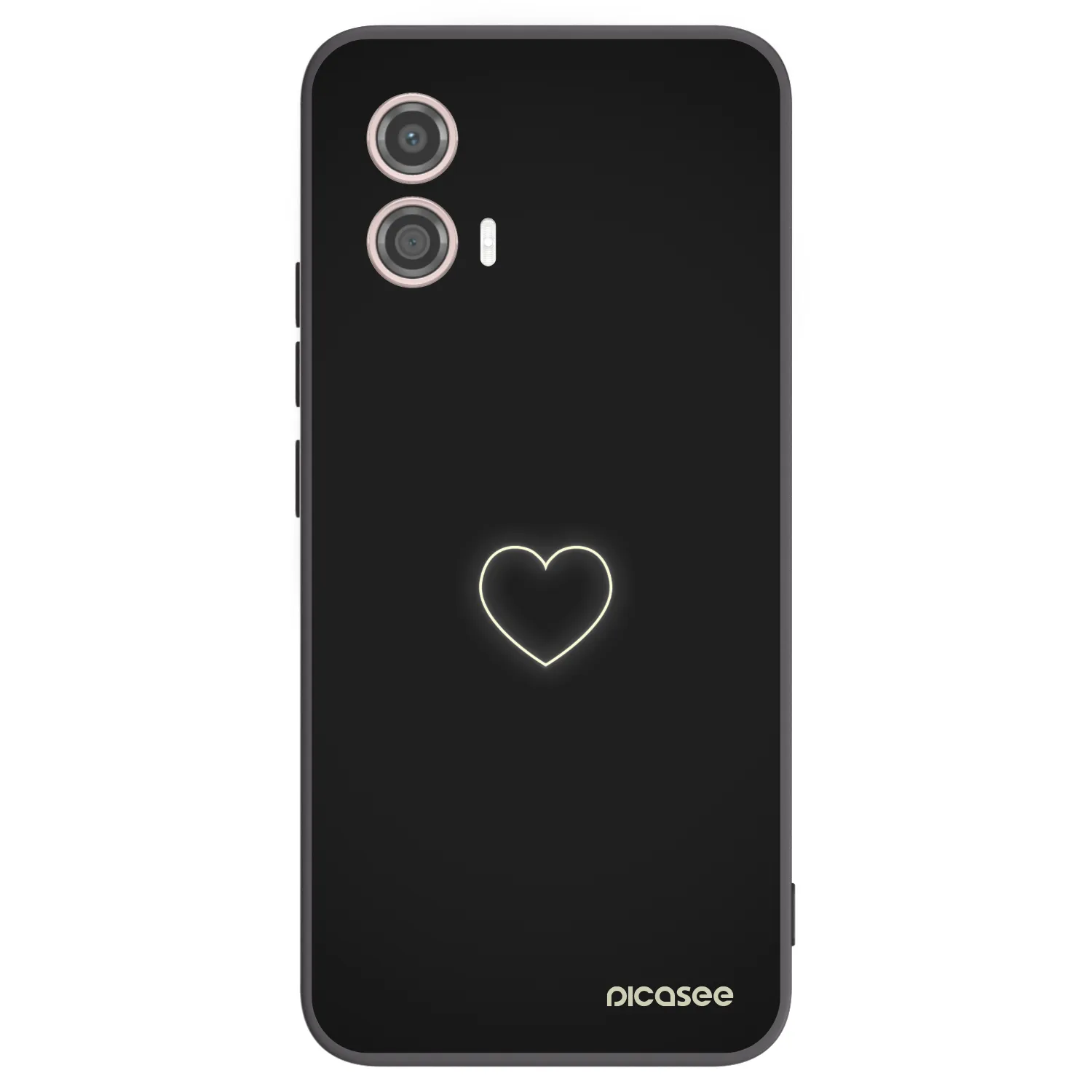 Picasee Μαύρη θήκη σιλικόνης για Motorola Moto G53 5G - Heart