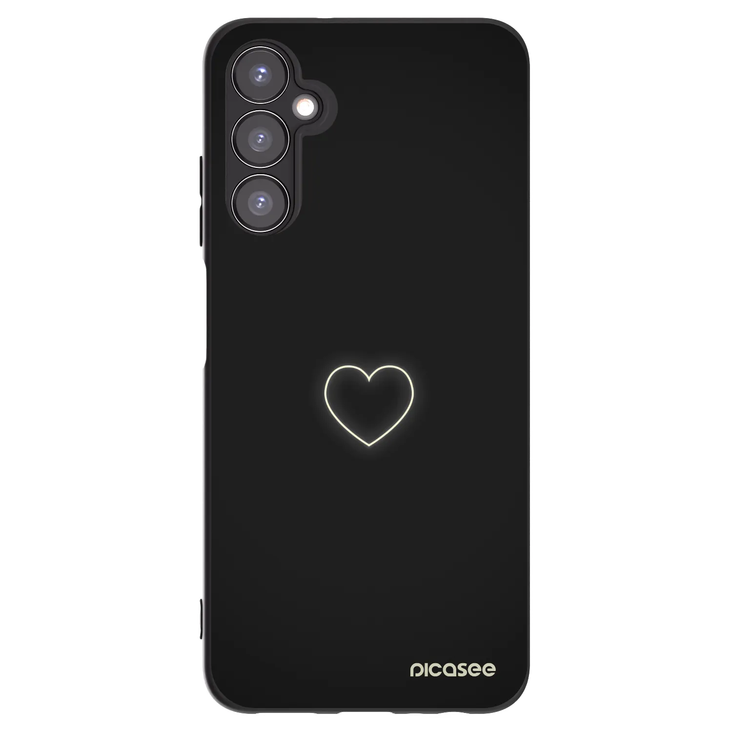 Picasee Μαύρη θήκη σιλικόνης για Samsung Galaxy A05s A057G - Heart