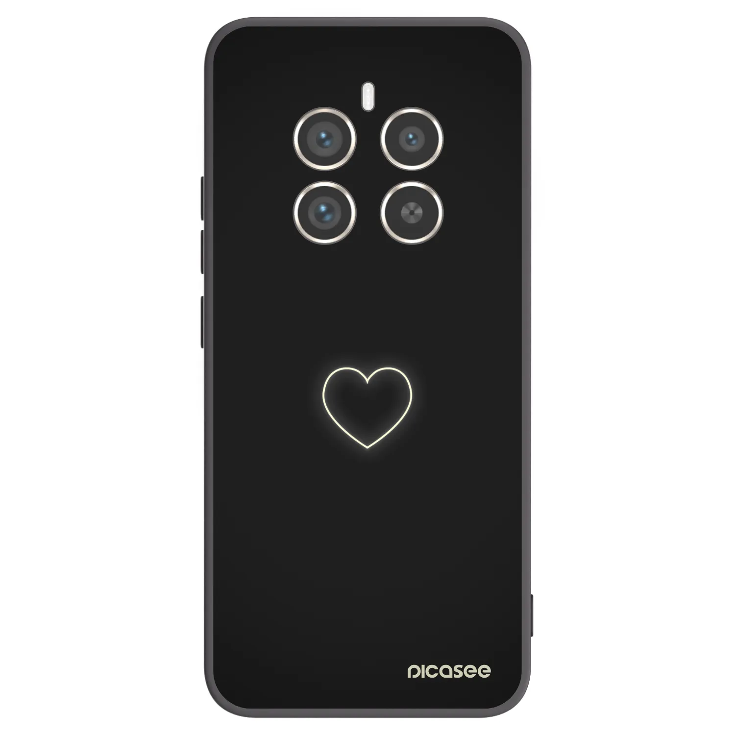 Picasee Μαύρη θήκη σιλικόνης για Realme 12 Pro 5G - Heart