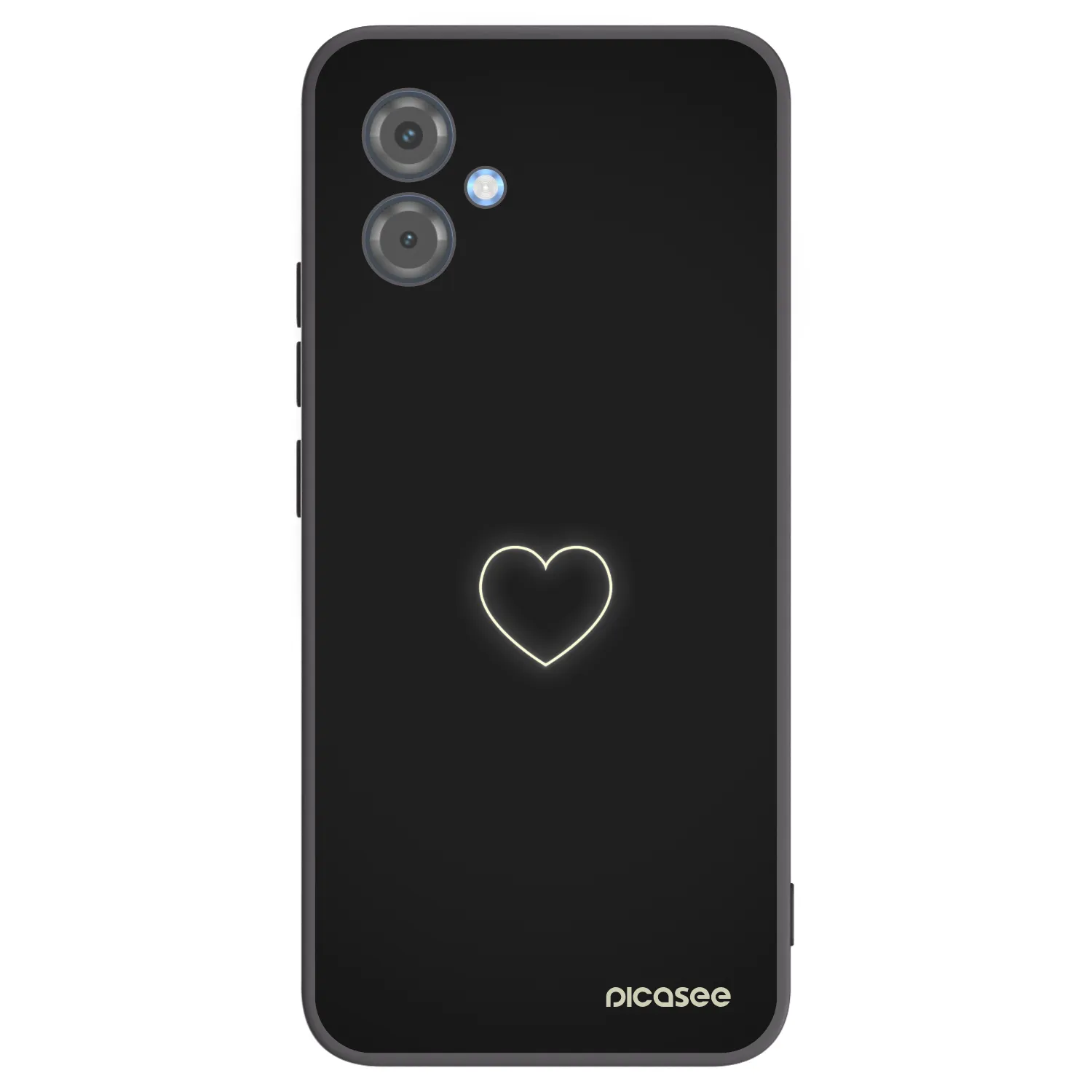 Picasee Μαύρη θήκη σιλικόνης για Motorola Moto G14 - Heart