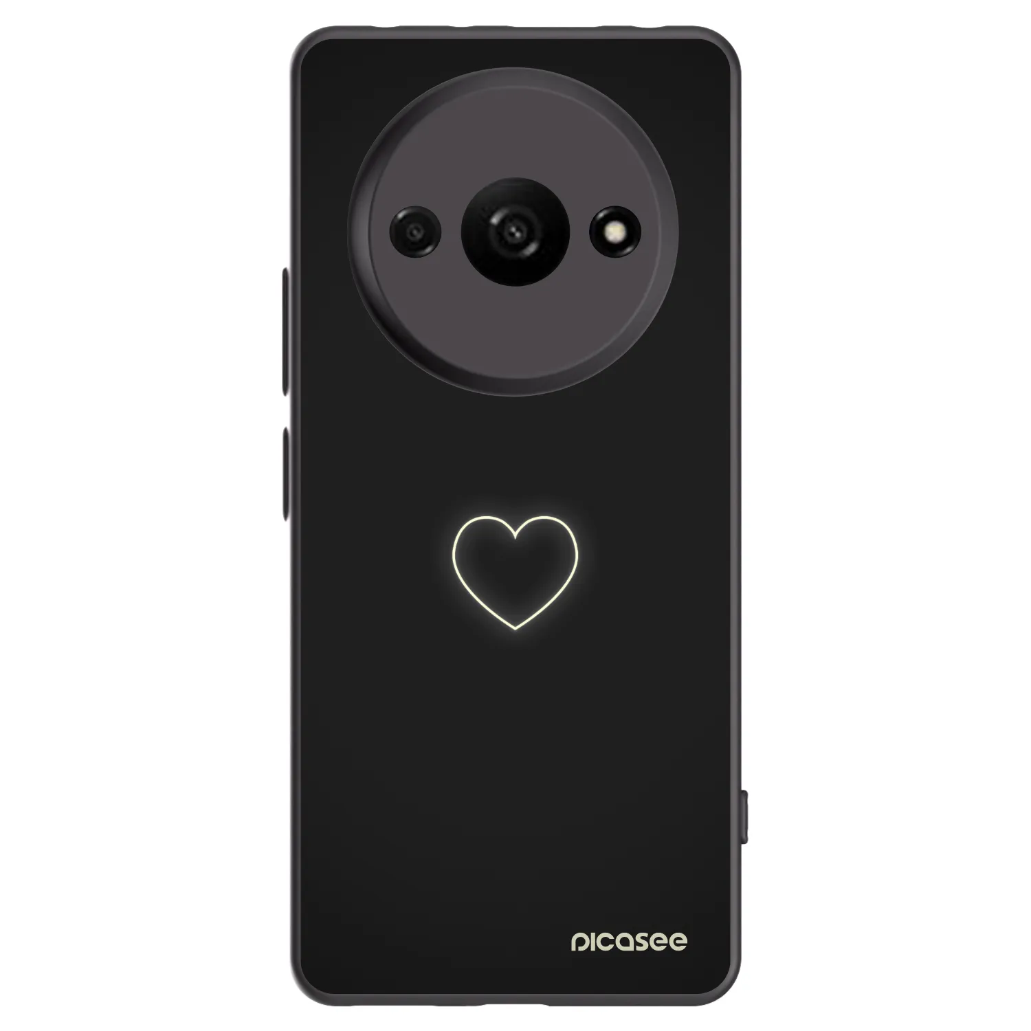 Picasee Μαύρη θήκη σιλικόνης για Xiaomi Redmi A3 - Heart