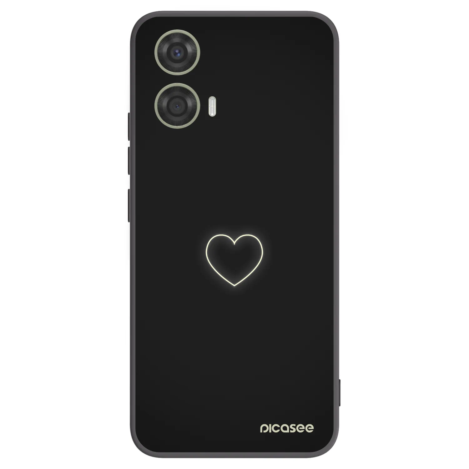 Picasee Μαύρη θήκη σιλικόνης για Motorola Moto G24 - Heart