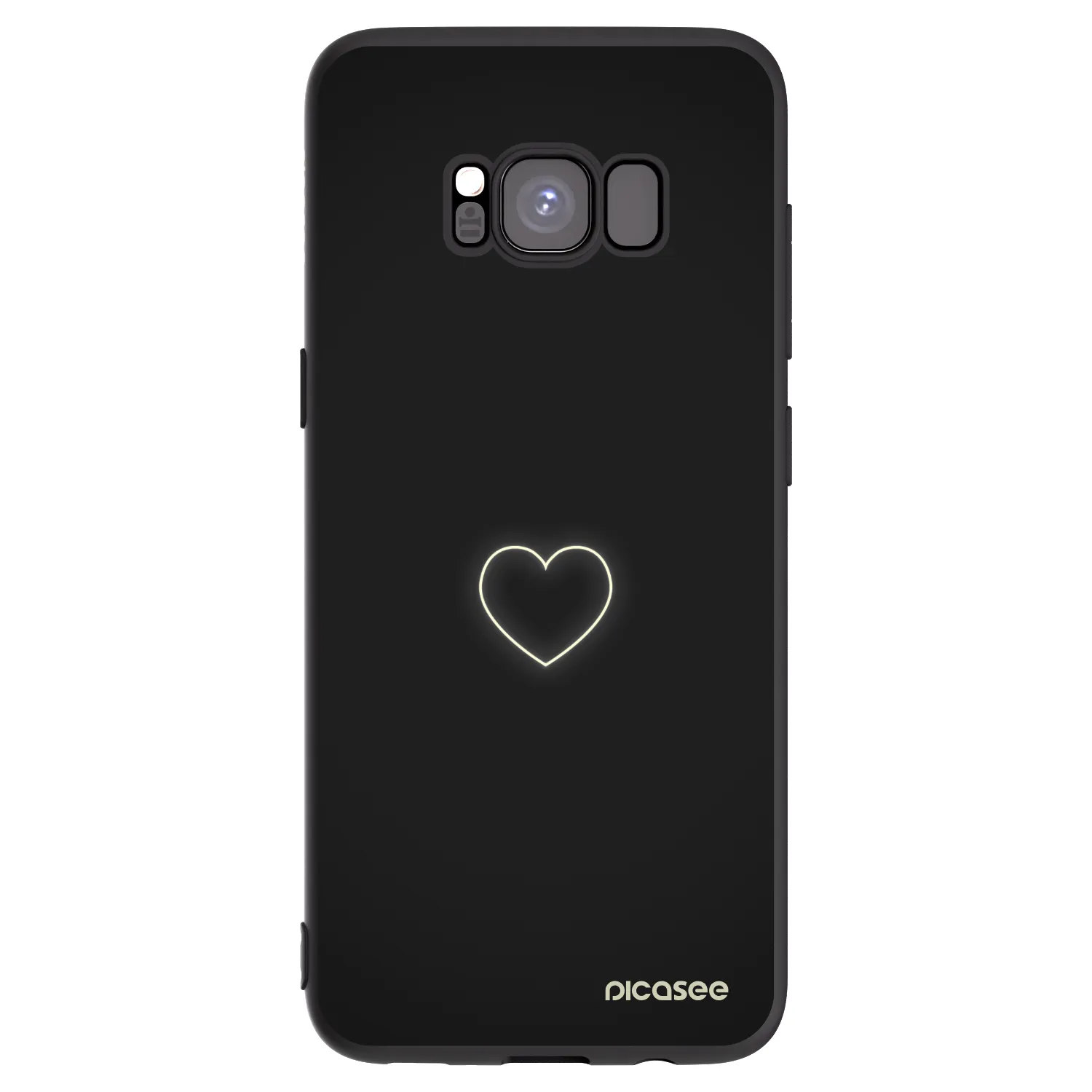Picasee Μαύρη θήκη σιλικόνης για Samsung Galaxy S8 G950F - Heart