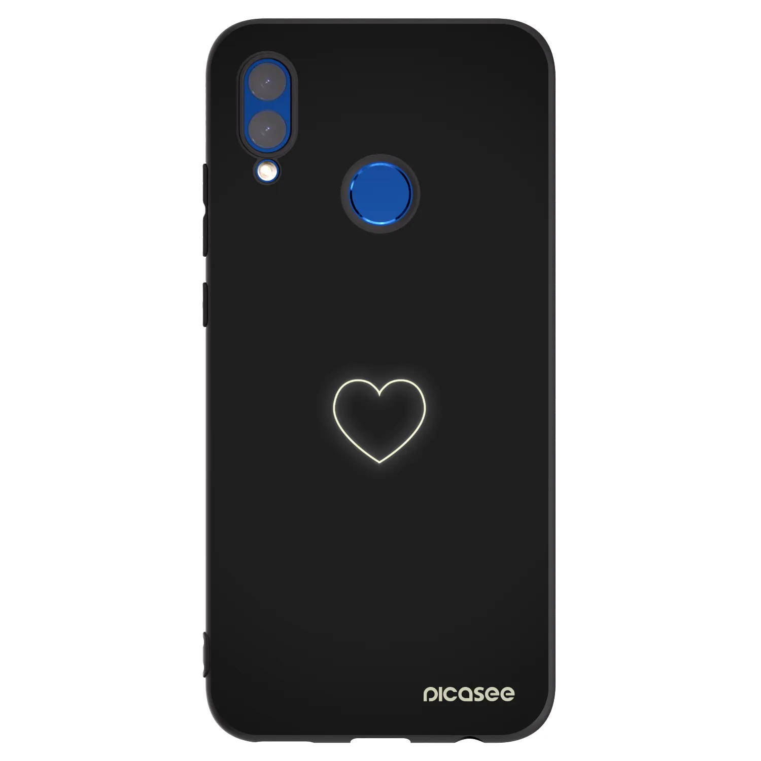 Picasee Μαύρη θήκη σιλικόνης για Huawei P Smart 2019 - Heart