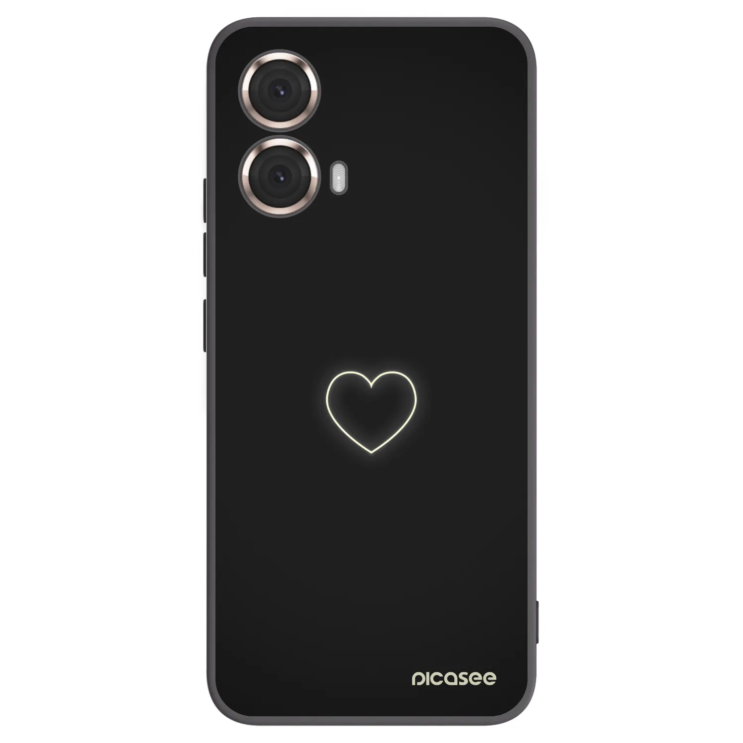 Picasee Μαύρη θήκη σιλικόνης για Motorola Moto G85 - Heart