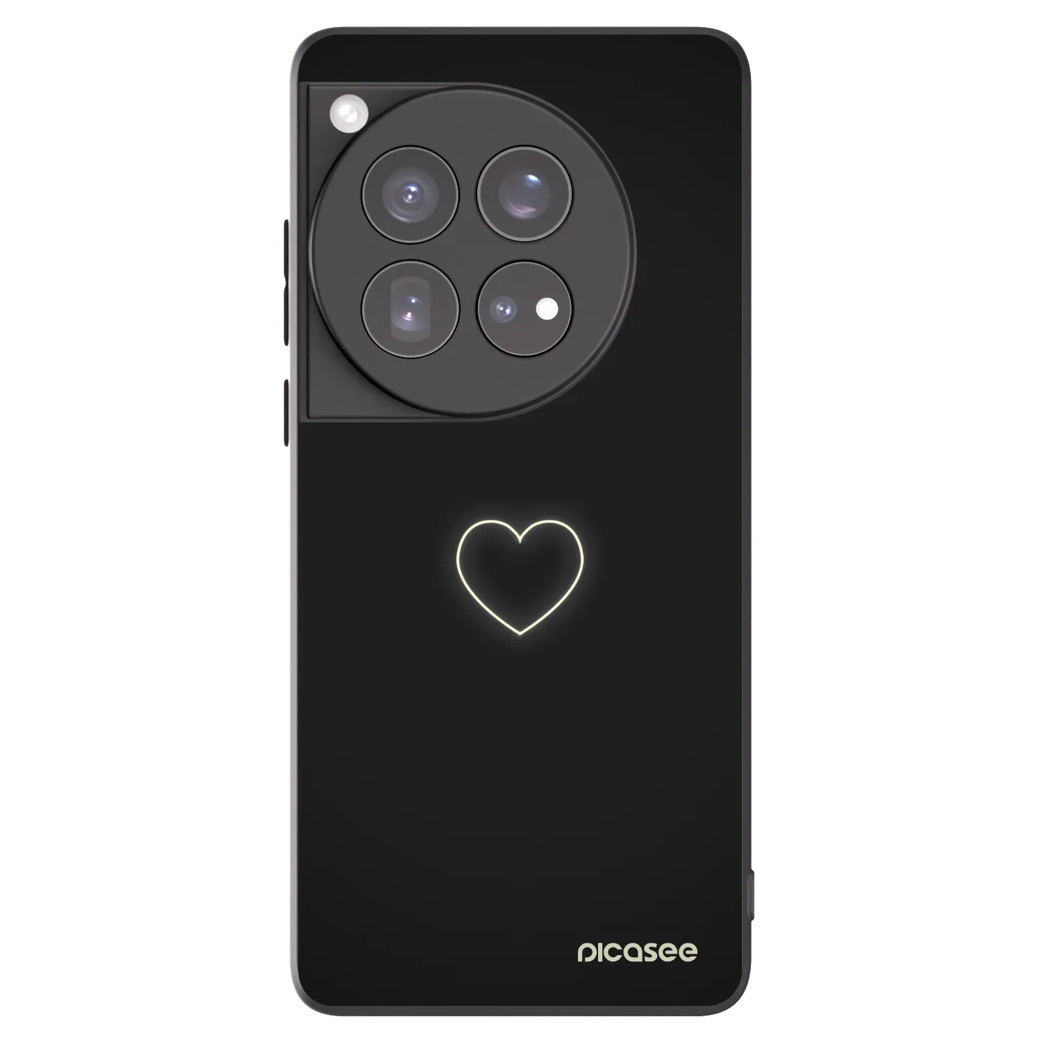 Picasee Μαύρη θήκη σιλικόνης για OnePlus 12 5G - Heart