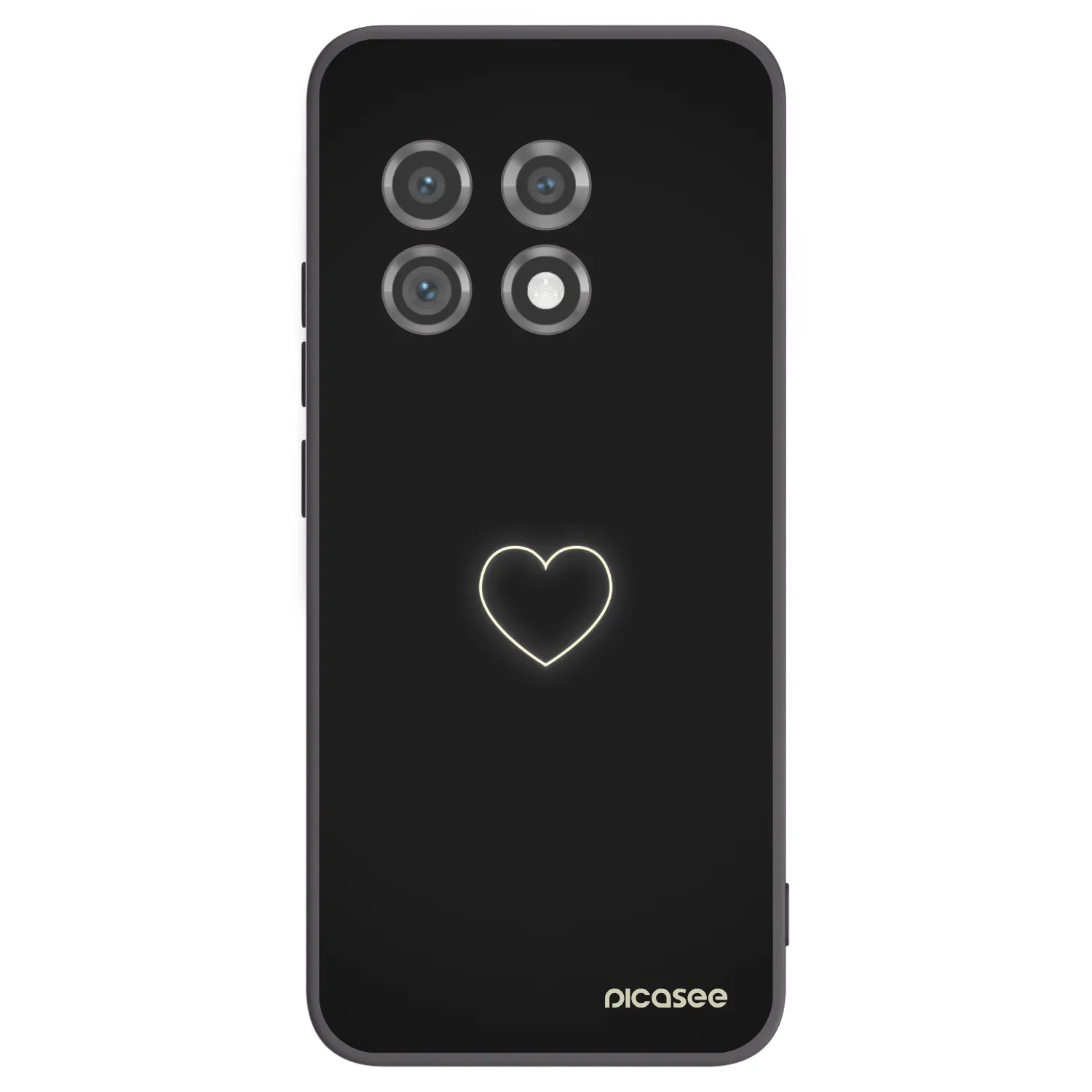 Picasee Μαύρη θήκη σιλικόνης για OnePlus 11 5G - Heart