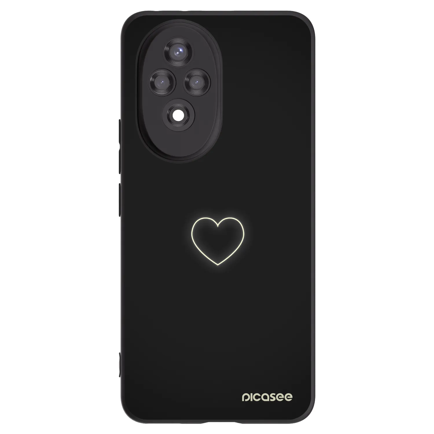 Picasee Μαύρη θήκη σιλικόνης για Honor 200 Pro 5G - Heart