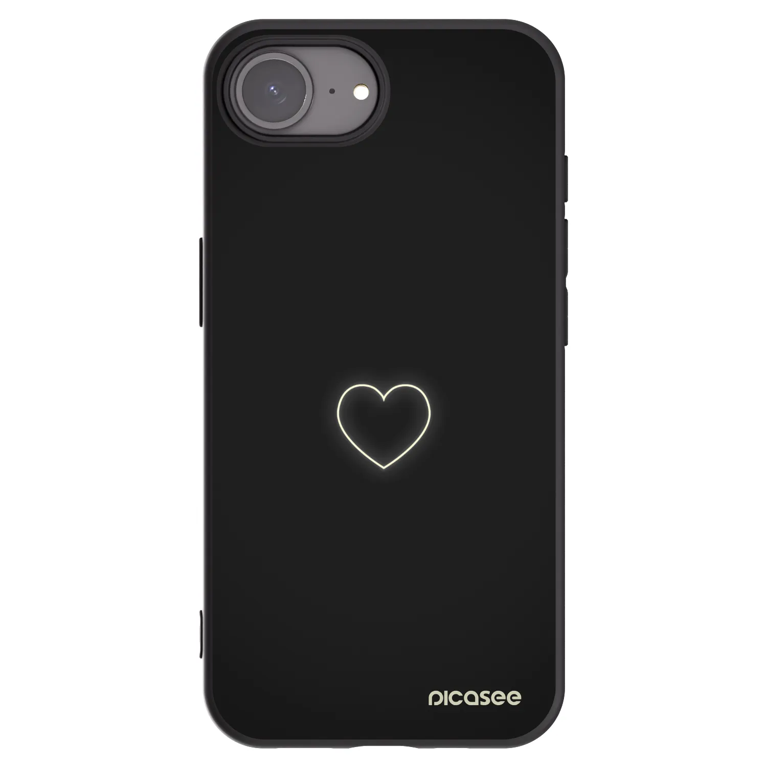 Picasee Μαύρη θήκη σιλικόνης για Apple iPhone 16e - Heart