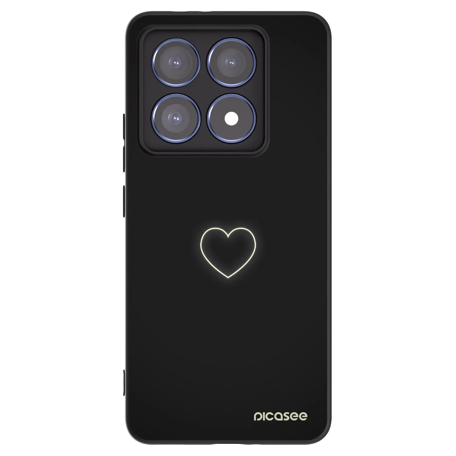 Picasee Μαύρη θήκη σιλικόνης για Xiaomi 14T Pro - Heart