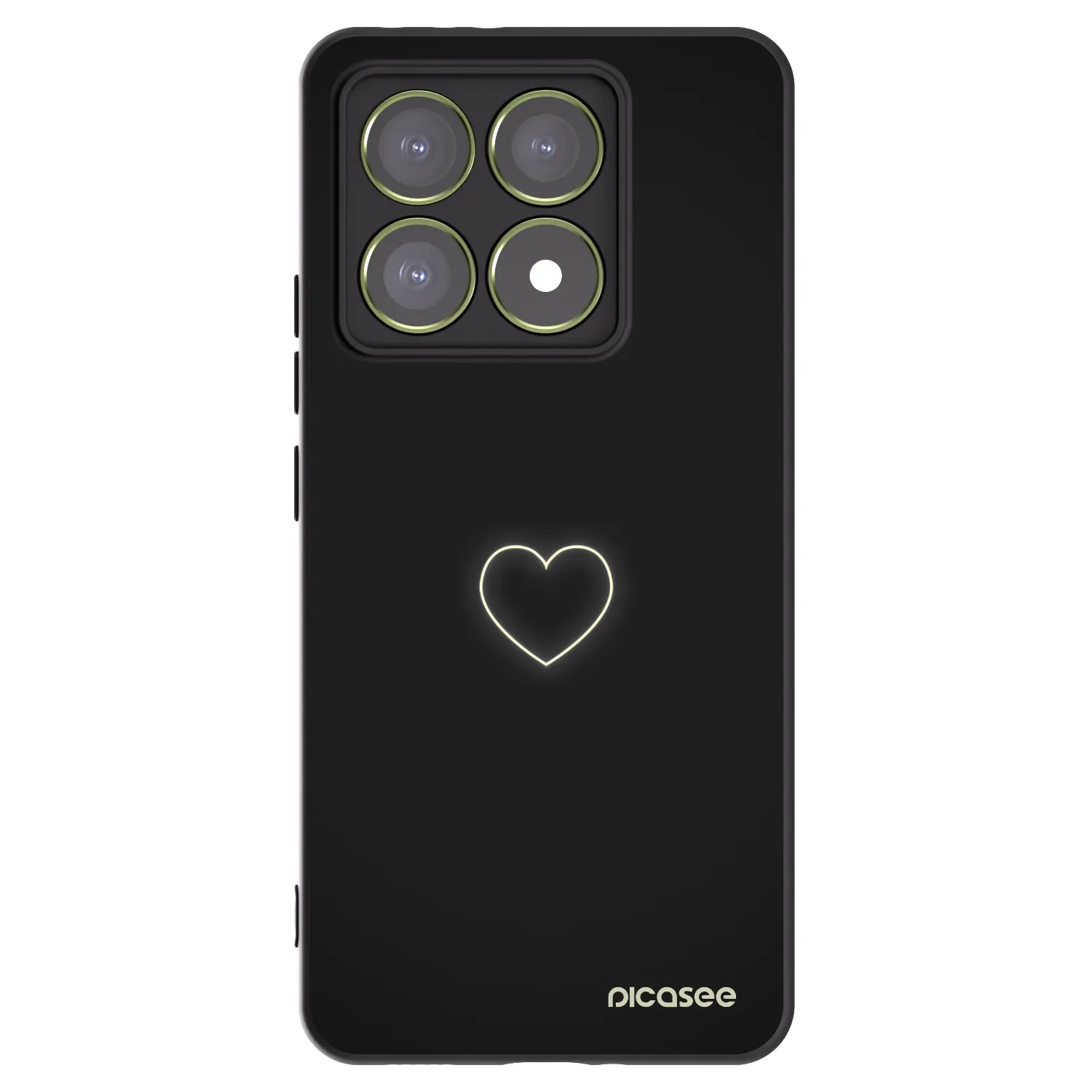 Picasee Μαύρη θήκη σιλικόνης για Xiaomi 14T - Heart