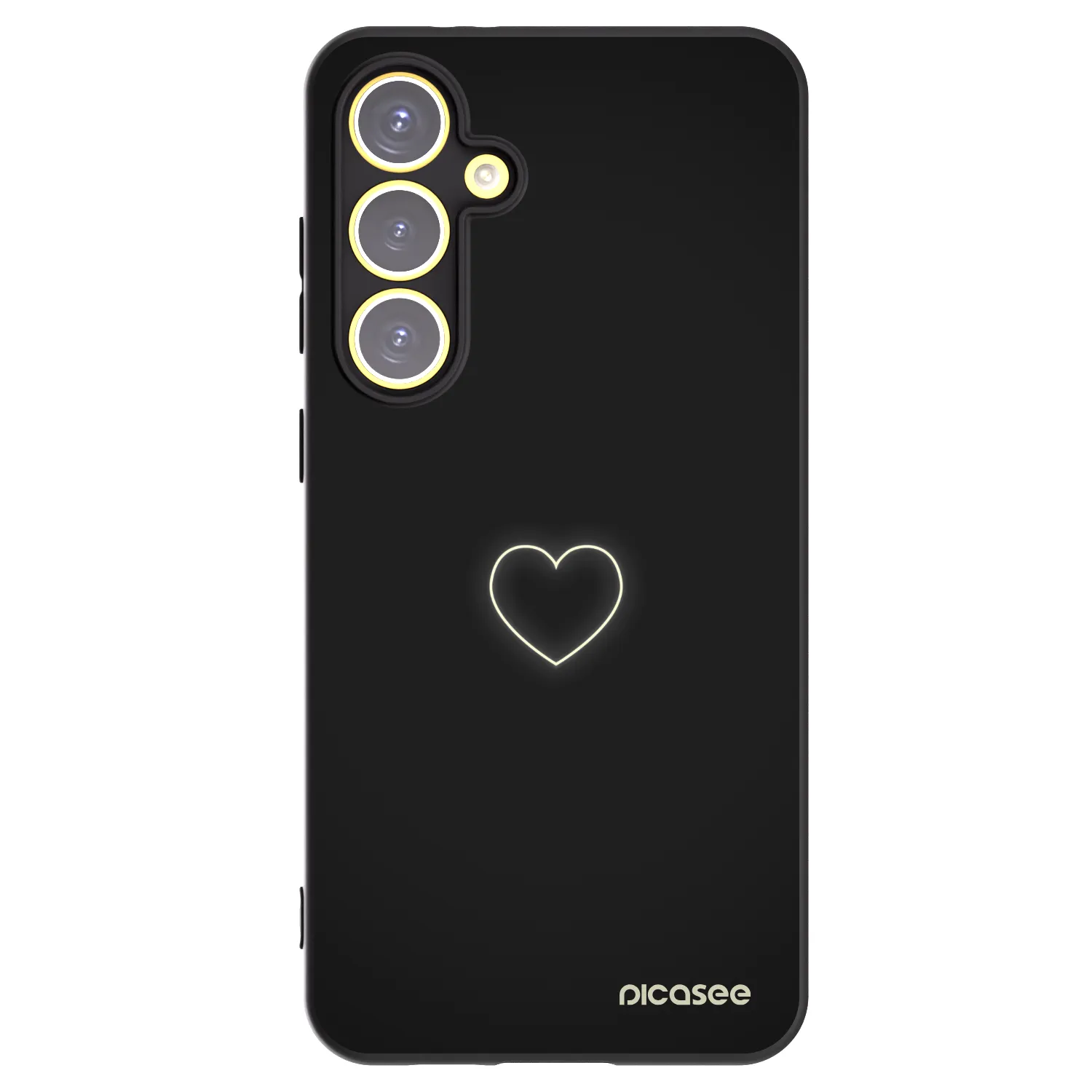 Picasee Μαύρη θήκη σιλικόνης για Samsung Galaxy S24 FE S721B - Heart