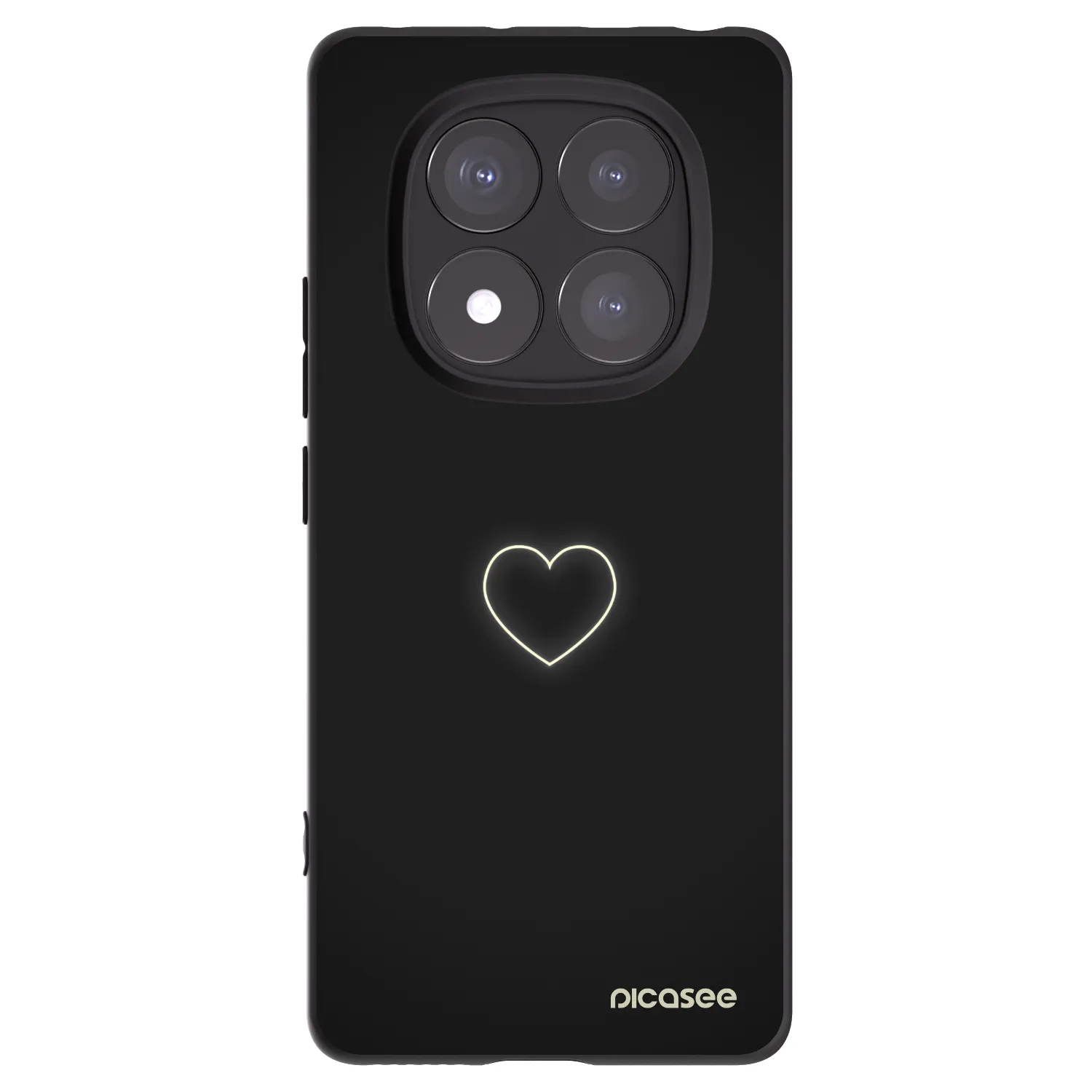 Picasee Μαύρη θήκη σιλικόνης για Xiaomi Redmi Note 14 Pro 5G - Heart