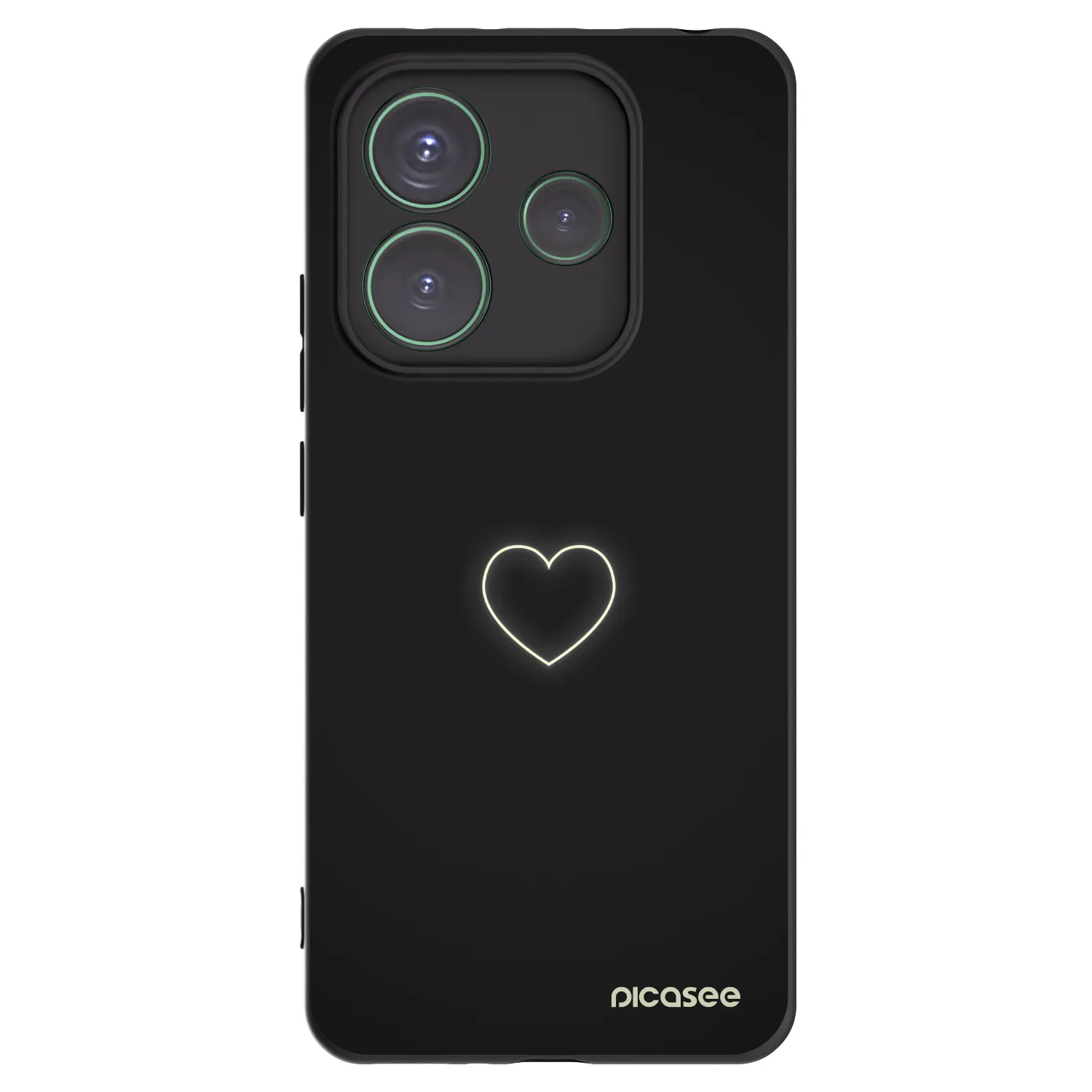 Picasee Μαύρη θήκη σιλικόνης για Xiaomi Redmi Note 14 5G - Heart