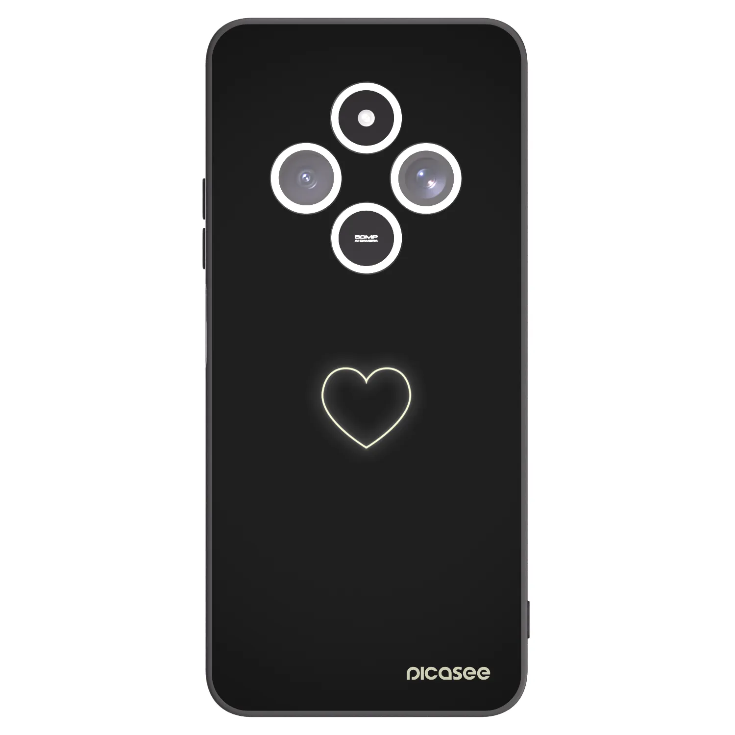 Picasee Μαύρη θήκη σιλικόνης για Xiaomi Redmi 14C - Heart