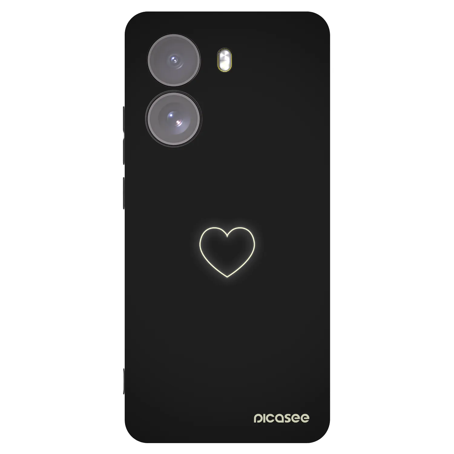 Picasee Μαύρη θήκη σιλικόνης για Xiaomi Poco X7 - Heart