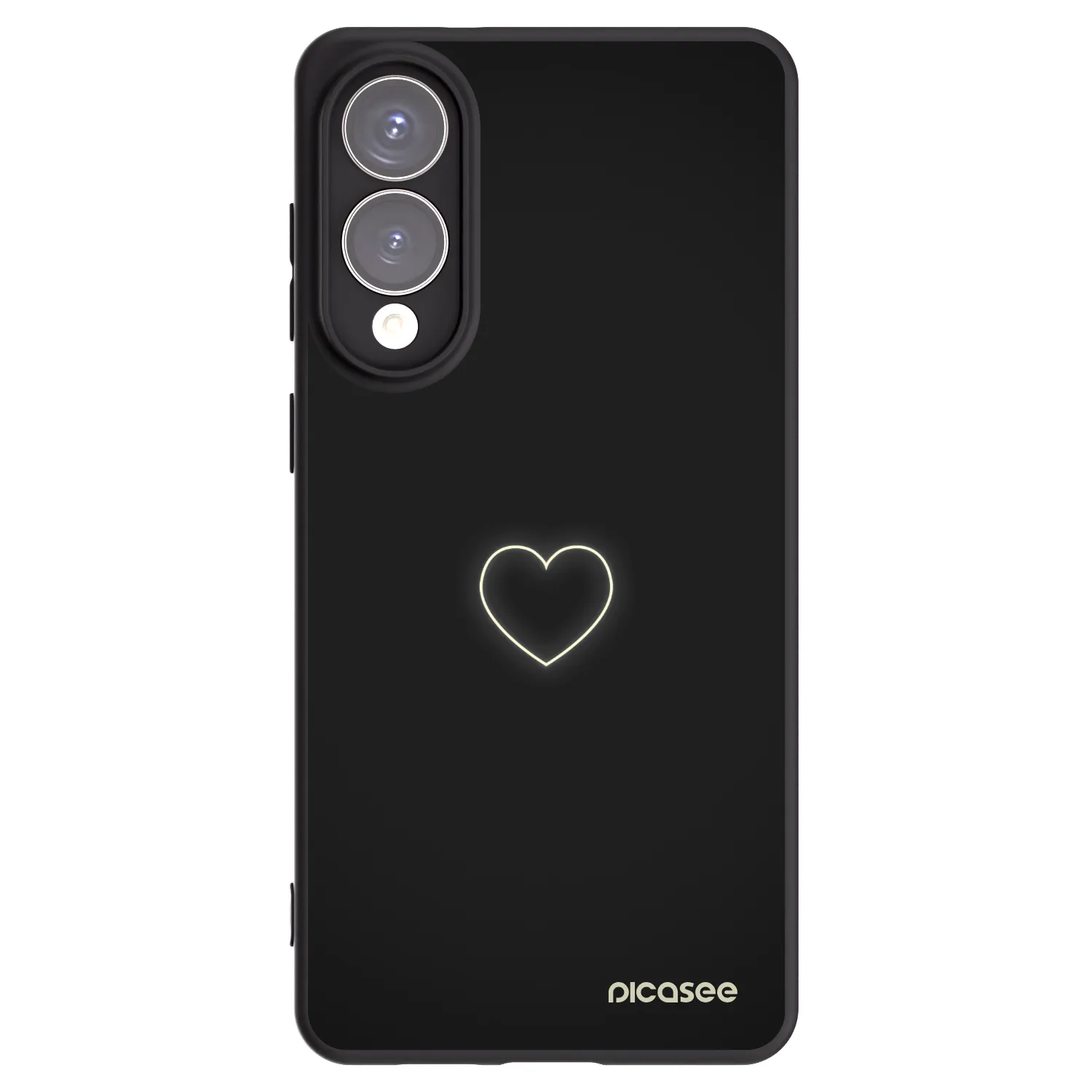Picasee Μαύρη θήκη σιλικόνης για Samsung Galaxy S25 Edge 5G - Heart