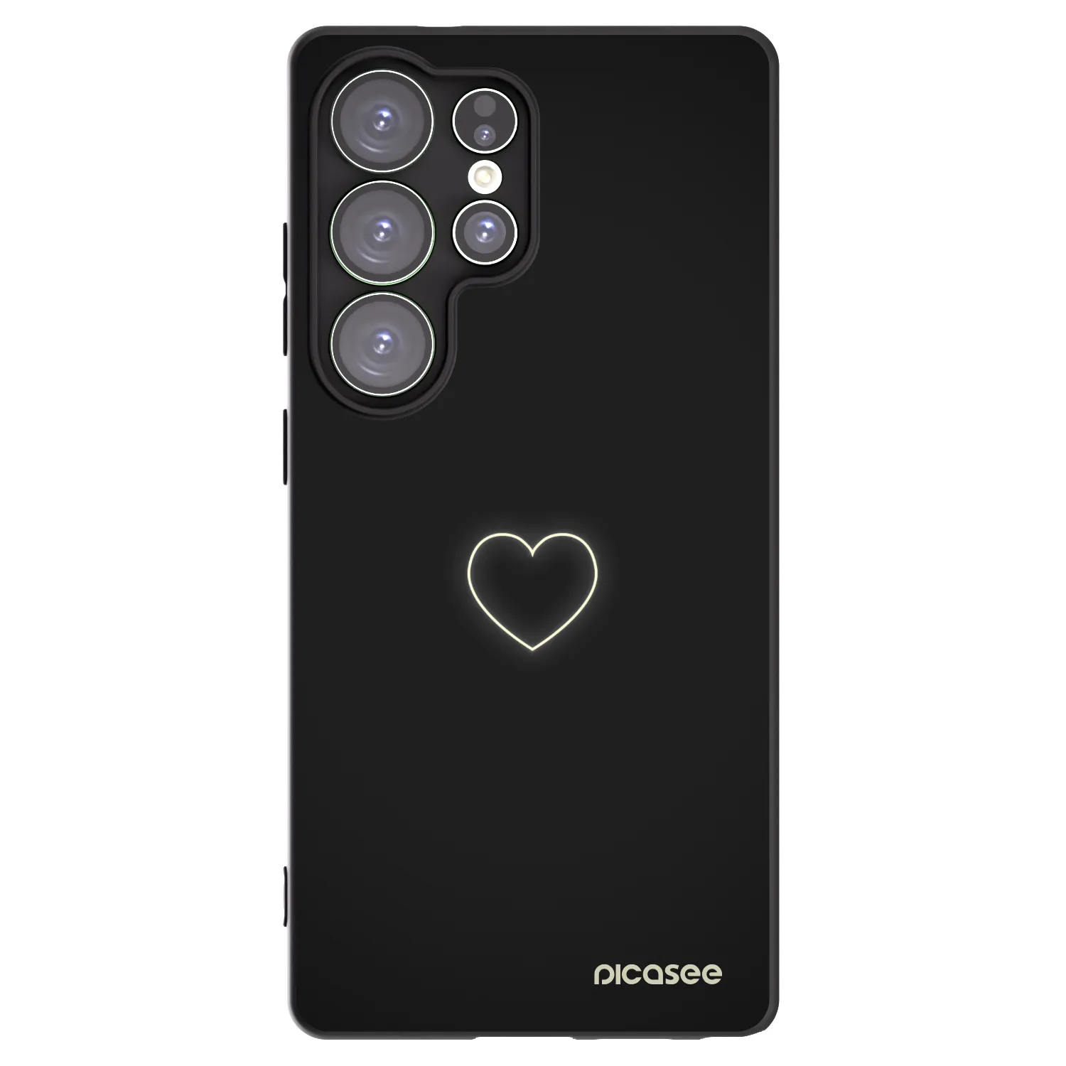 Picasee Μαύρη θήκη σιλικόνης για Samsung Galaxy S25 Ultra 5G - Heart