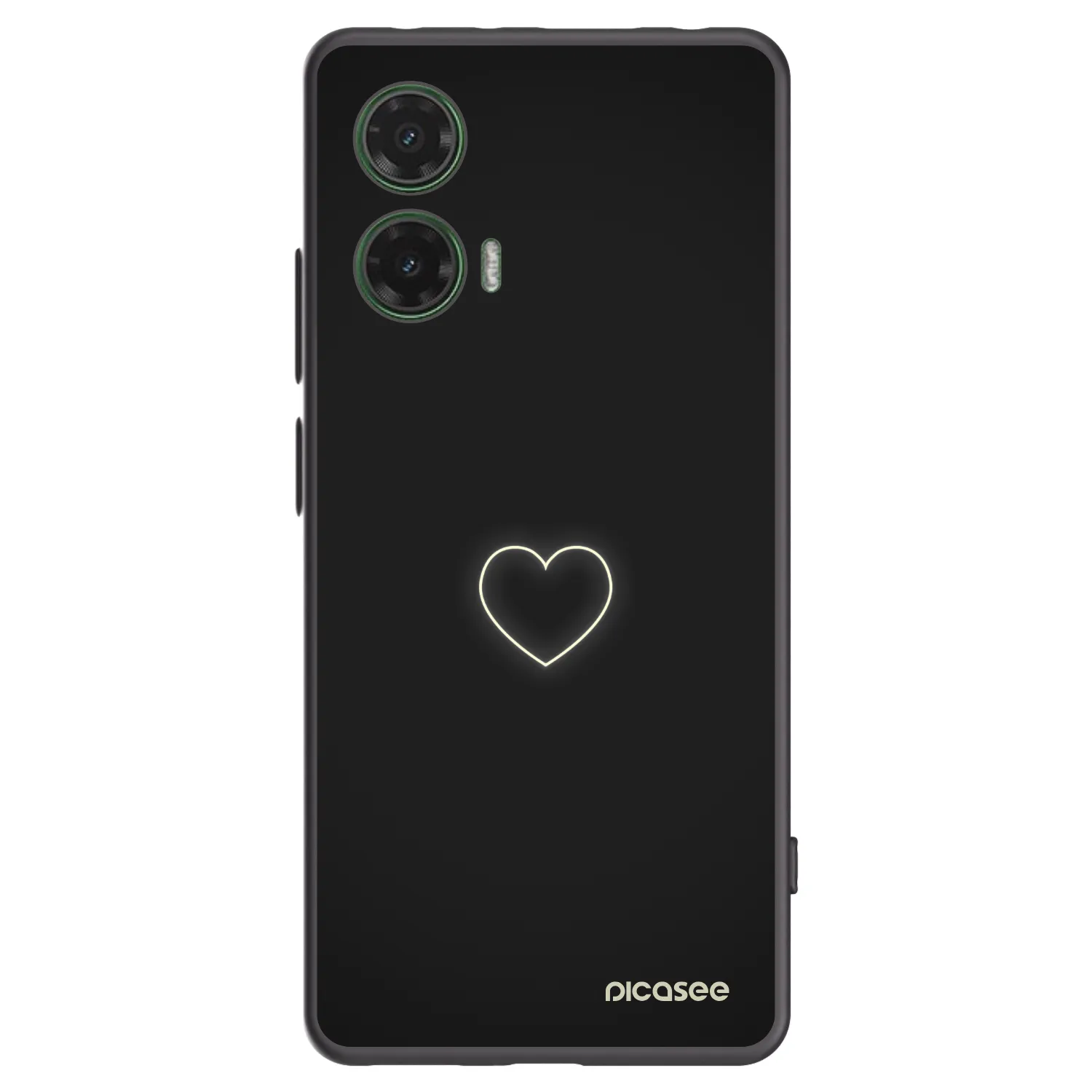 Picasee Μαύρη θήκη σιλικόνης για Motorola Moto G35 5G - Heart