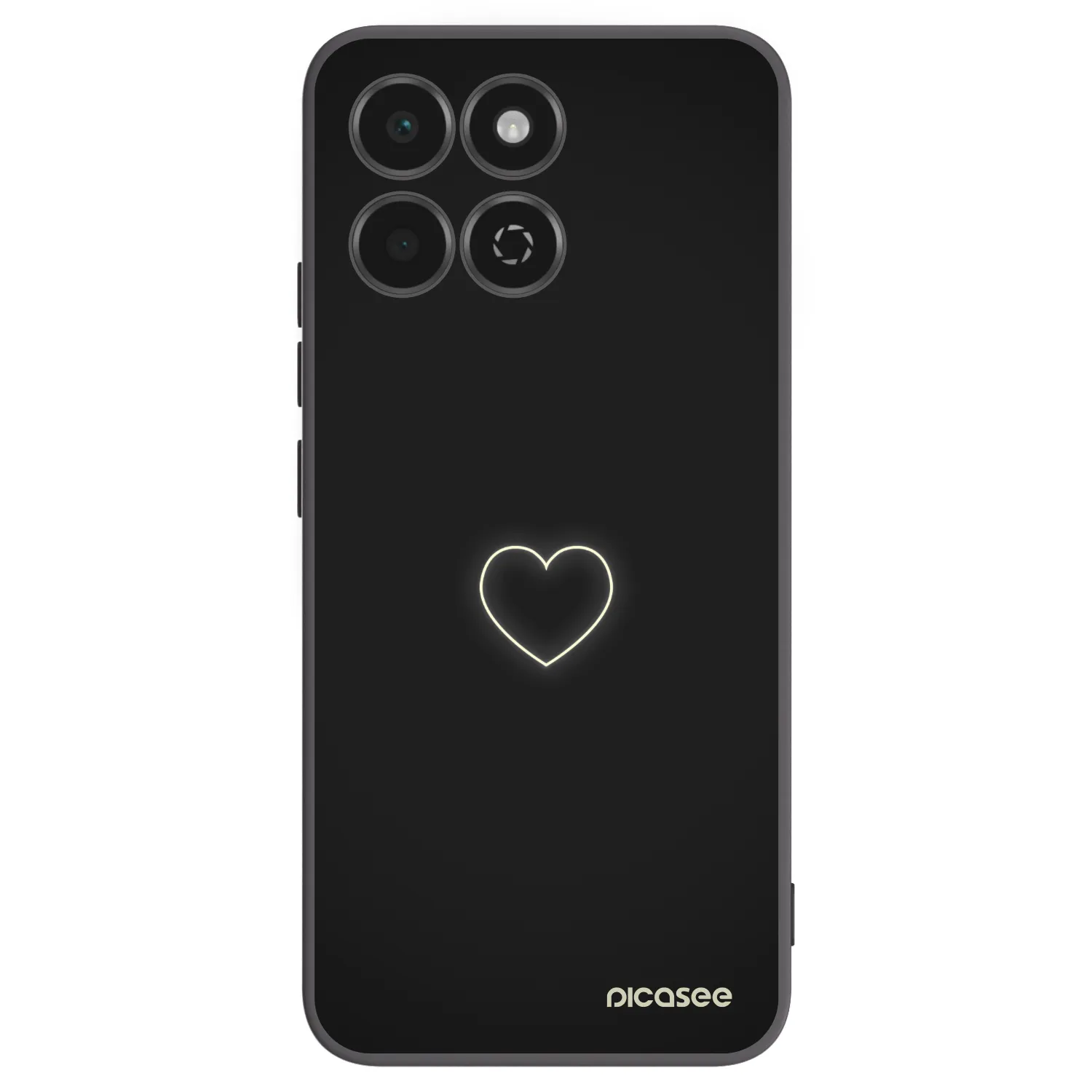 Picasee Μαύρη θήκη σιλικόνης για Honor 200 Smart 5G - Heart