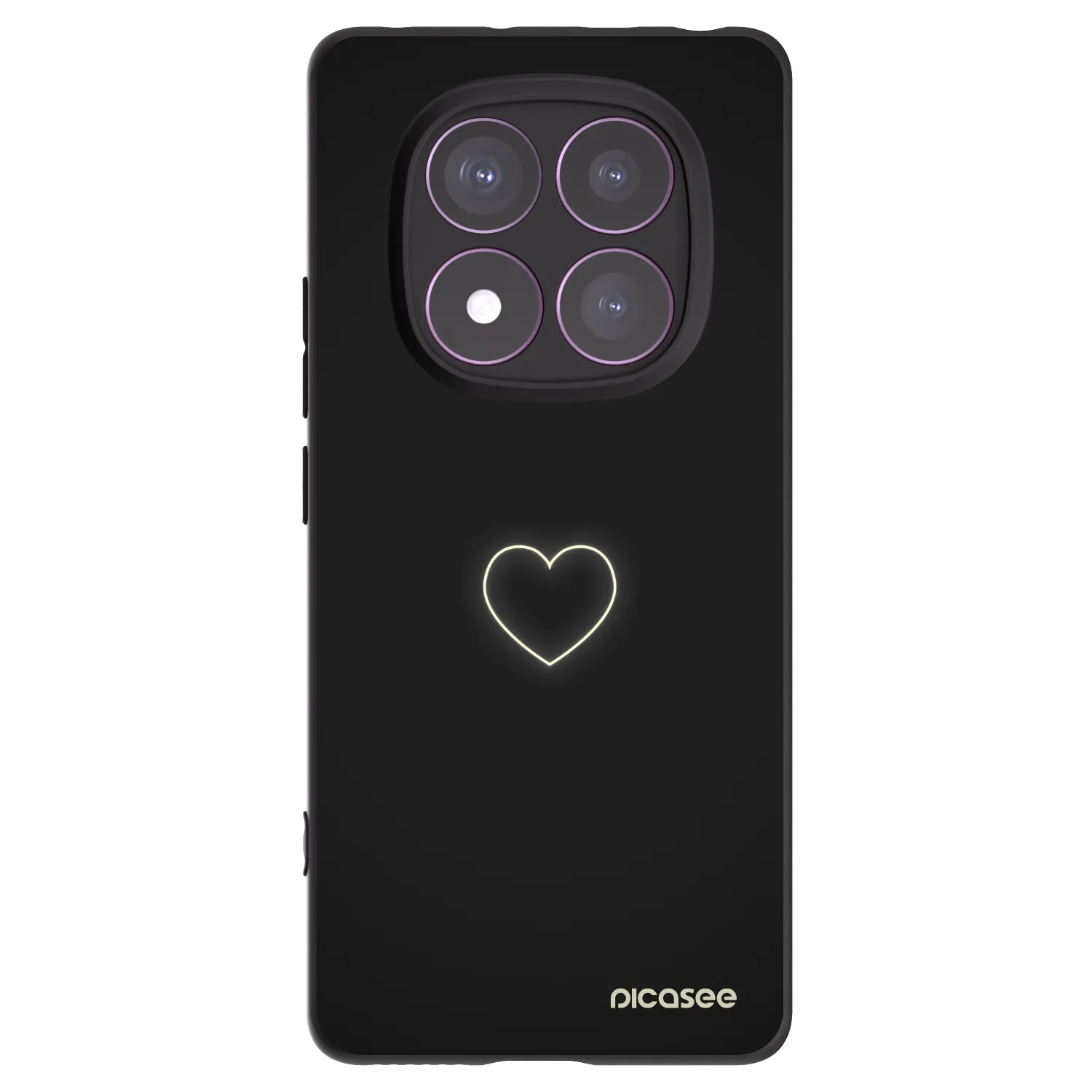 Picasee Μαύρη θήκη σιλικόνης για Xiaomi Redmi Note 14 Pro 4G - Heart