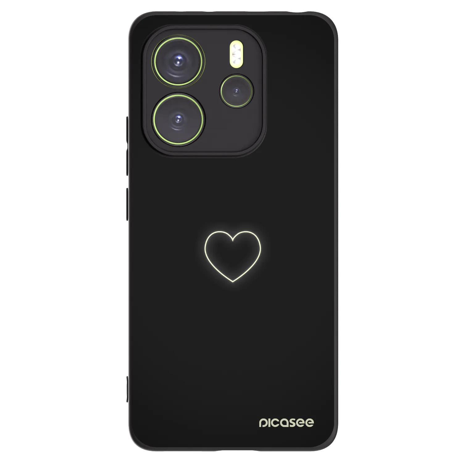 Picasee Μαύρη θήκη σιλικόνης για Xiaomi Redmi Note 14 4G - Heart